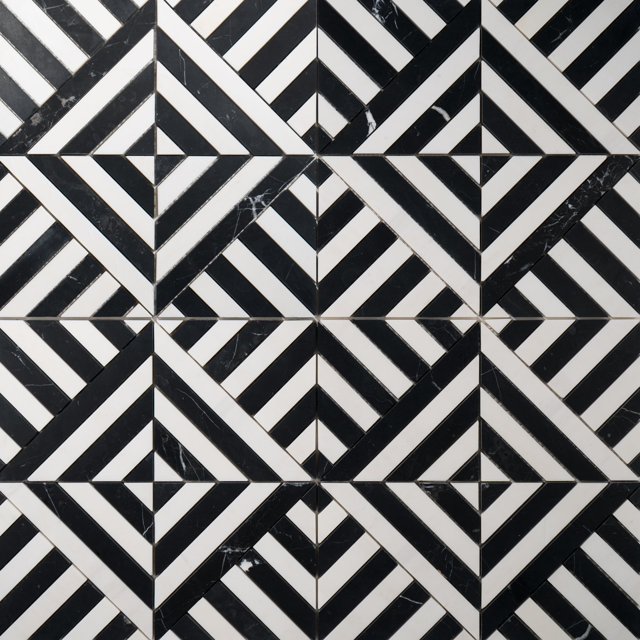 balck and white Marble Honed Mosaic Tile