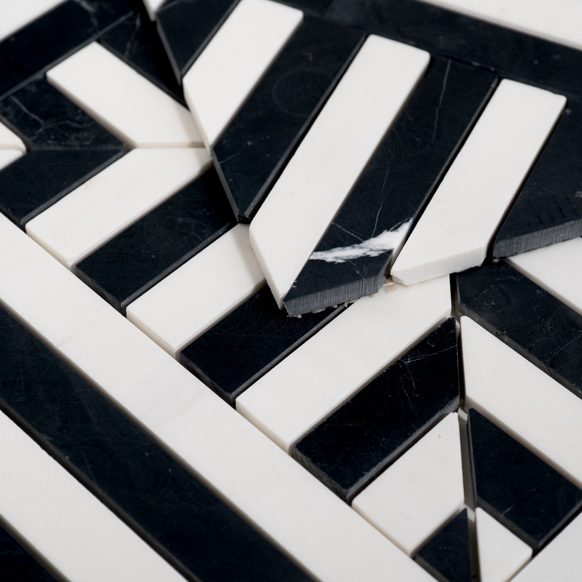 geometric Marble Honed Mosaic Tile
