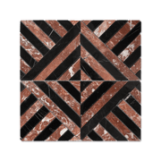 Horizon Rojo Alicante and Nero Marquina Marble Polished Mosaic Tile - Cemento Collection