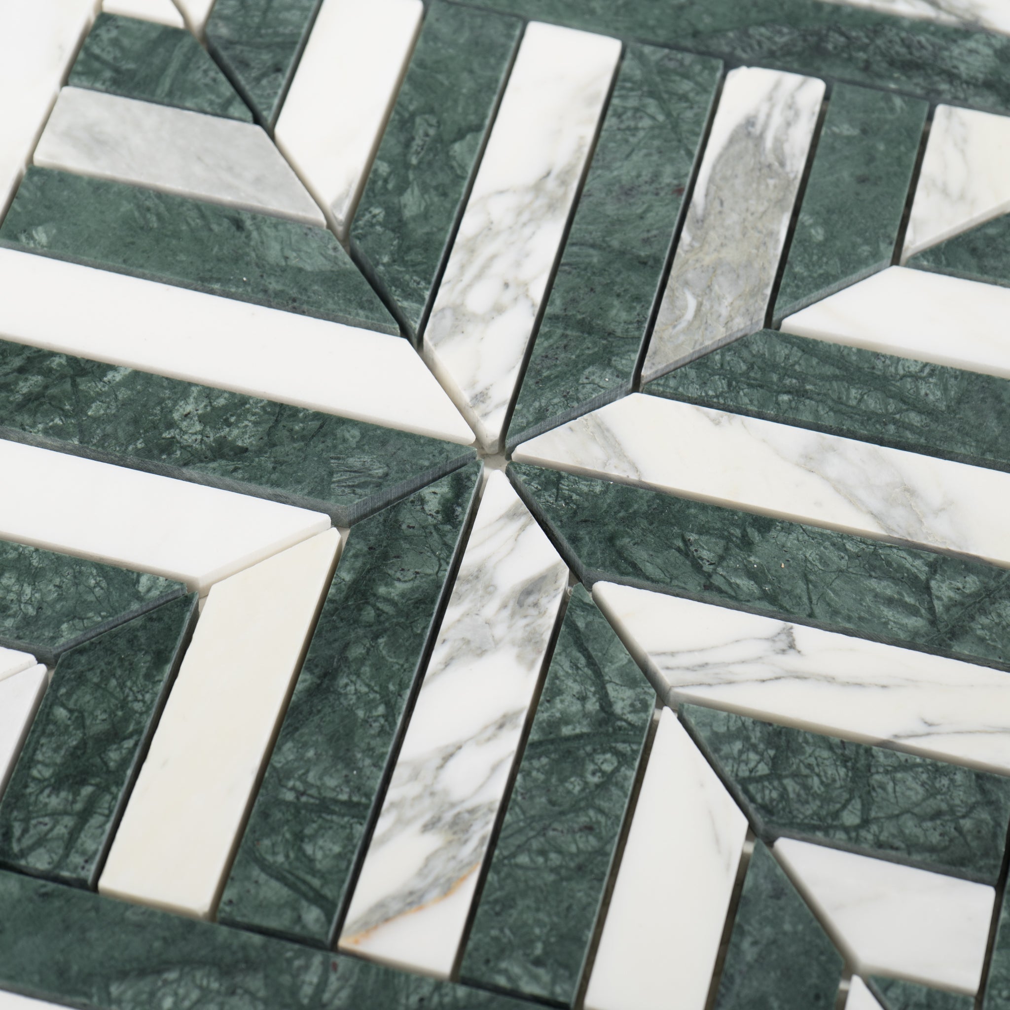 geometric Marble Honed Mosaic Tile