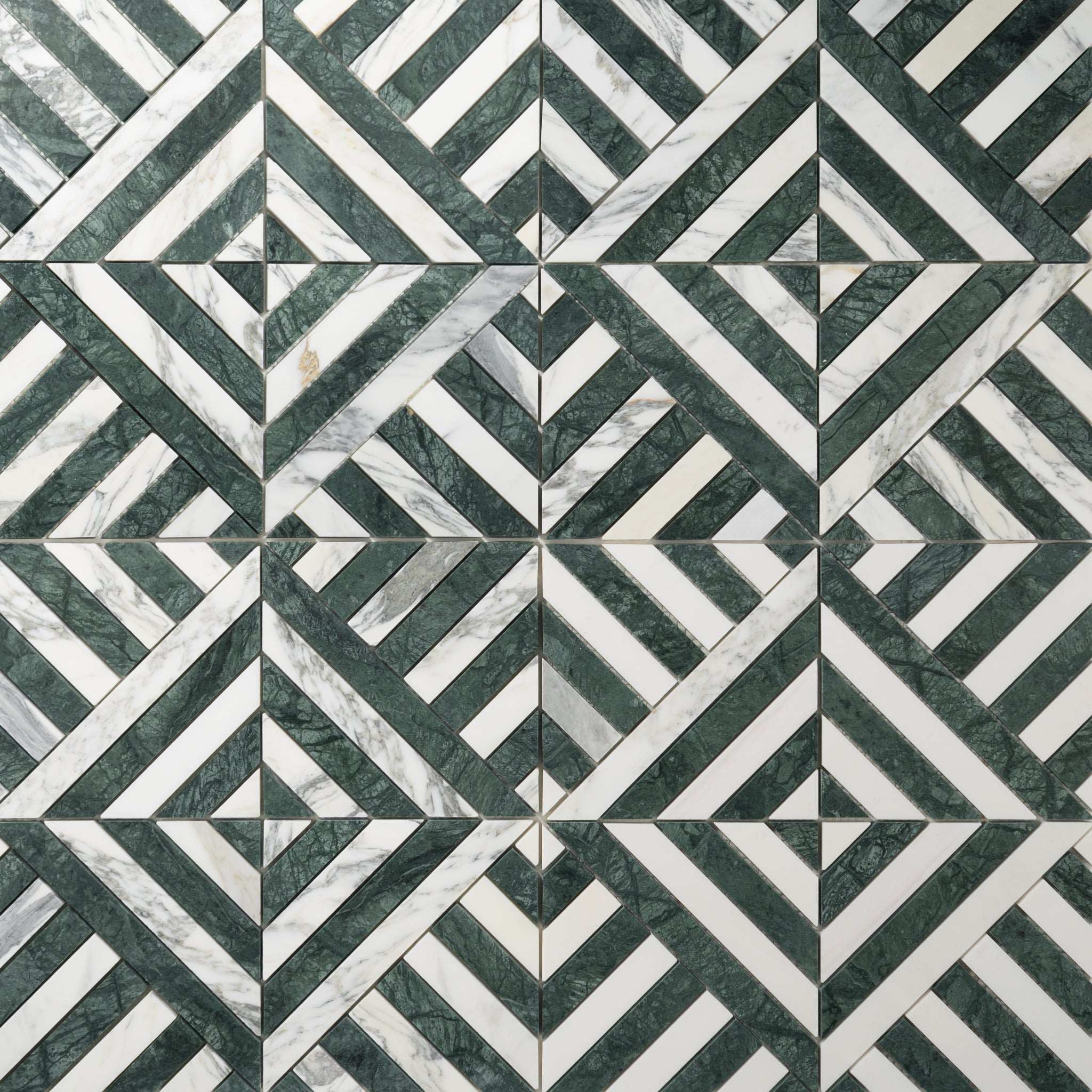 green and white Marble Honed Mosaic Tile
