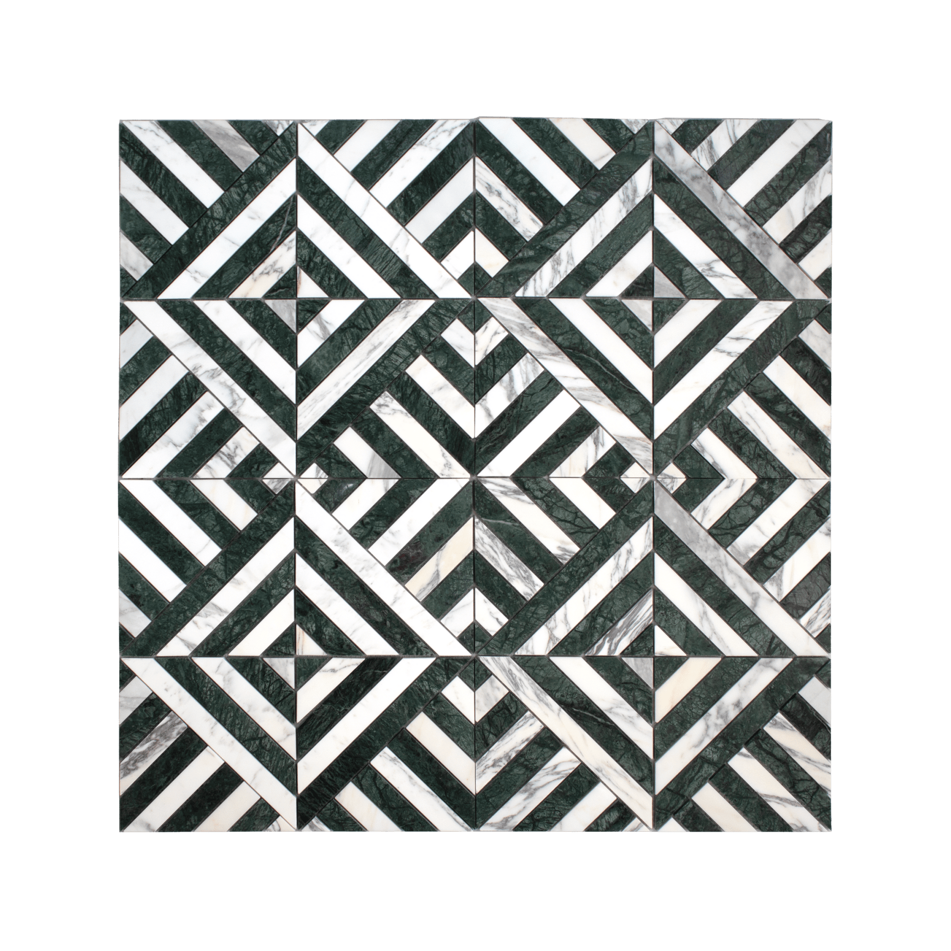Horizon Verde Alpi and Arabescato Corchia Marble Honed Mosaic Tile - Cemento Collection