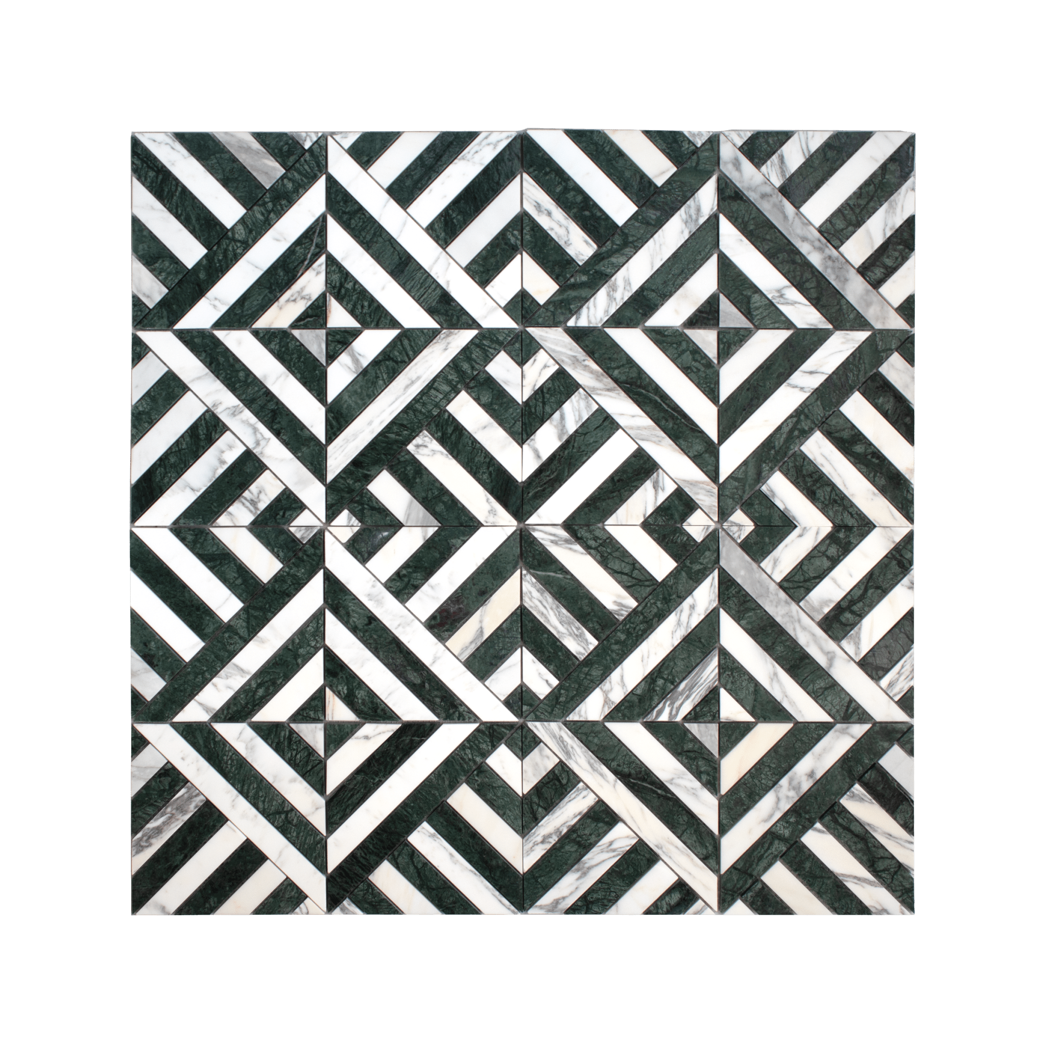 Horizon Verde Alpi and Arabescato Corchia Marble Honed Mosaic Tile - Cemento Collection
