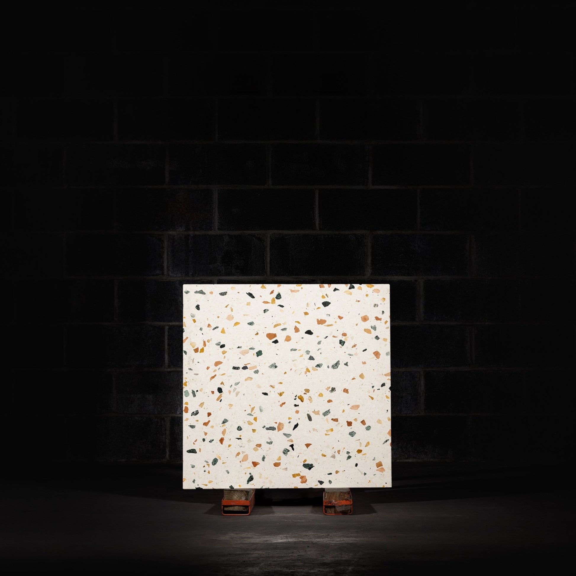 32x32 square terrazzo tile, levanzo cream tile