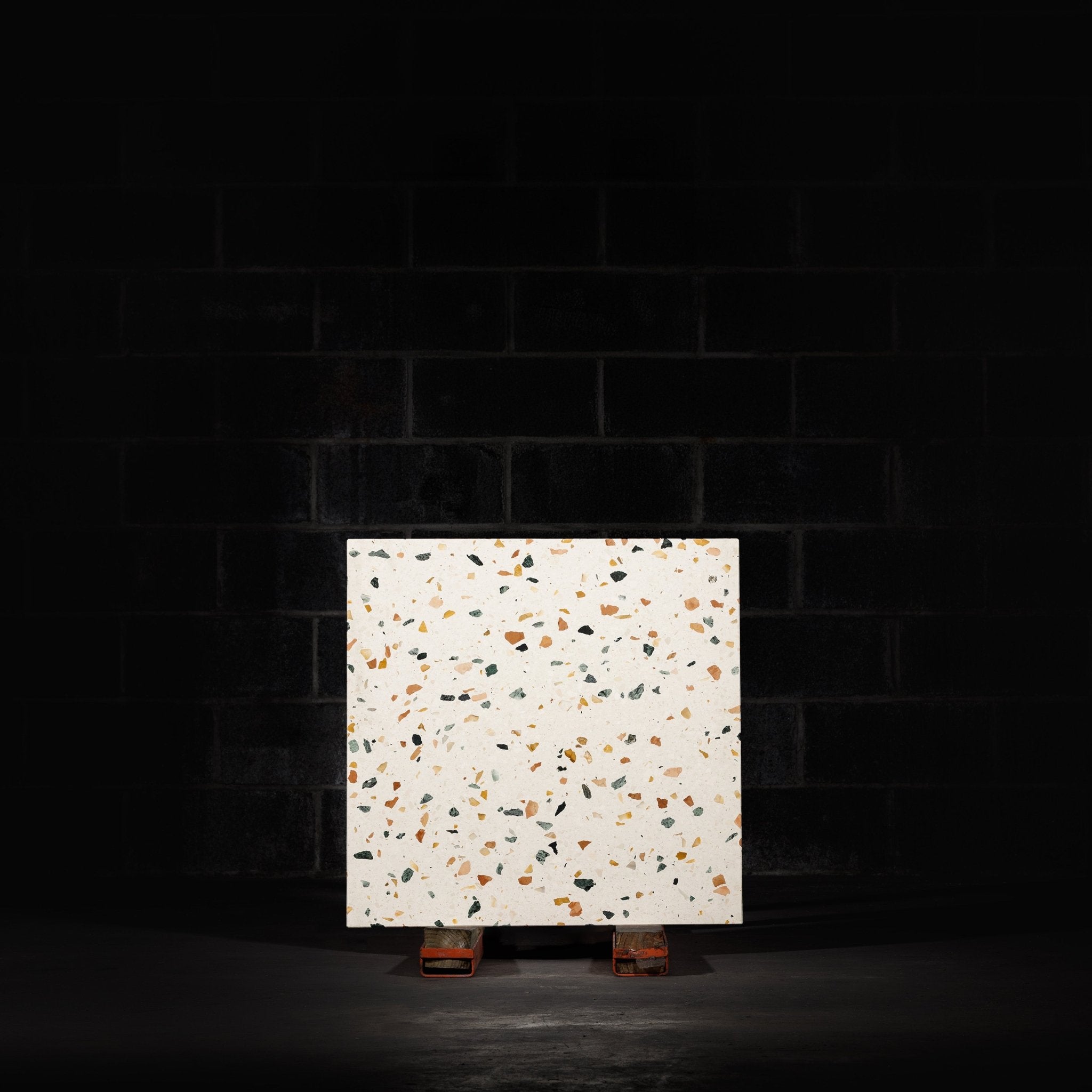 32x32 square terrazzo tile, levanzo cream tile