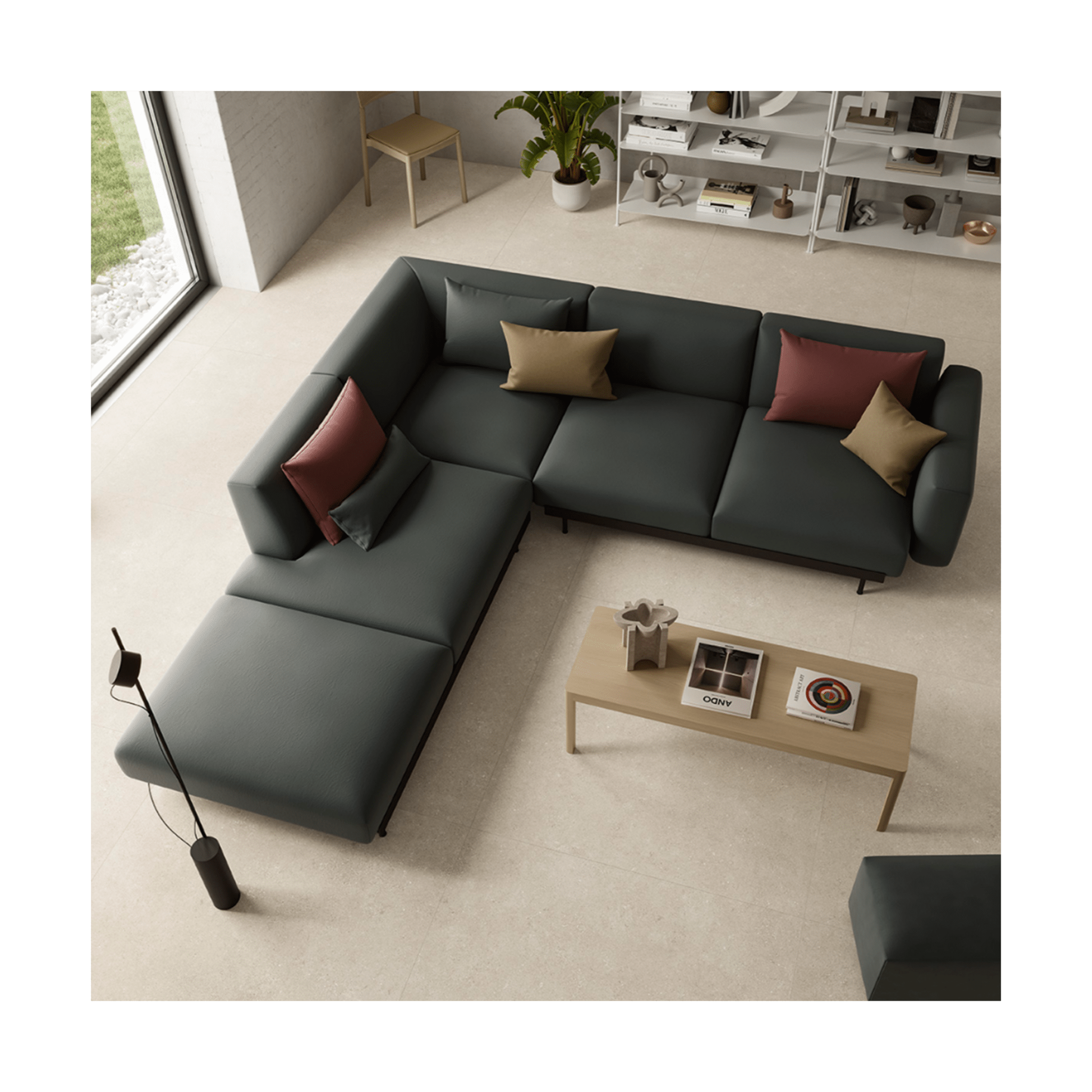 Lime Stone Ecru White Rectified Porcelain Tile 24x24 Porcelain Tile - Cemento Collection