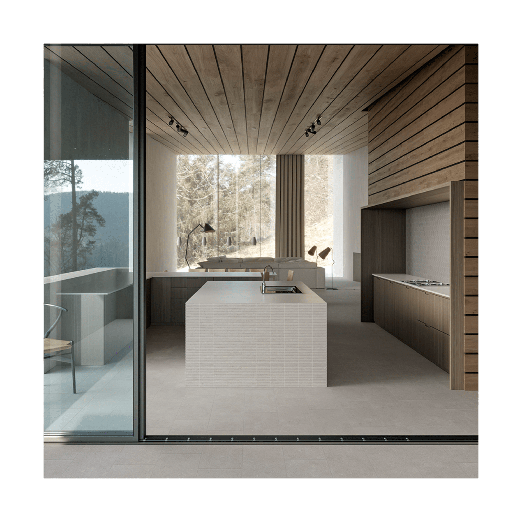 Lime Stone Off White Rectified Porcelain Tile 24x24 Porcelain Tile - Cemento Collection