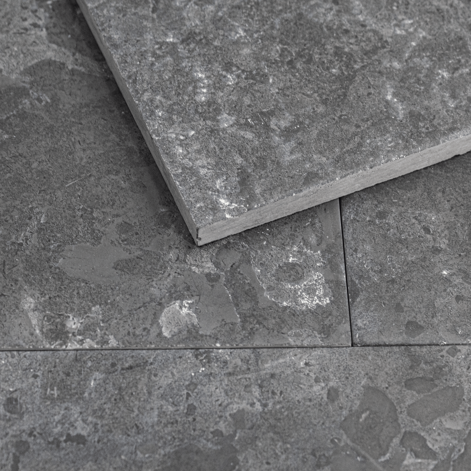 Limestone 12x24 Black Pearl Brushed and Honed Tile - Cemento Collection