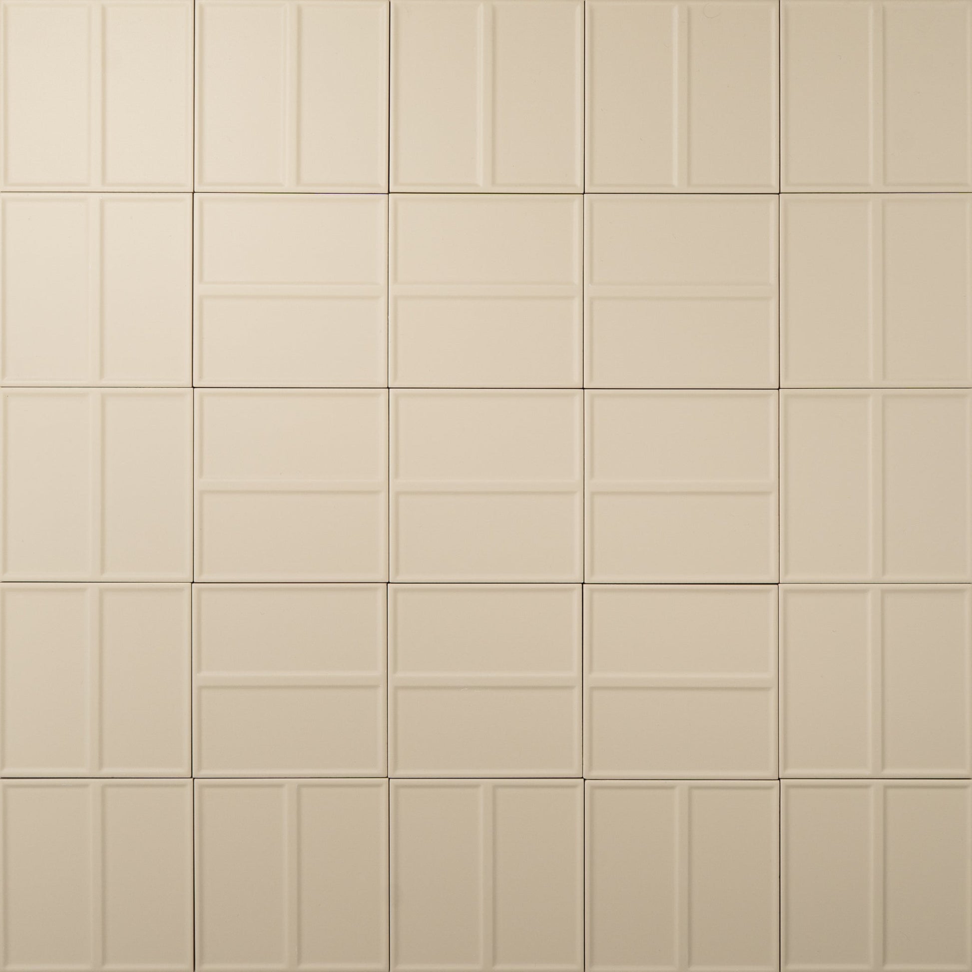 Macaron Domino Almond Butter 5x5 Matte Ceramic Tile - Cemento Collection