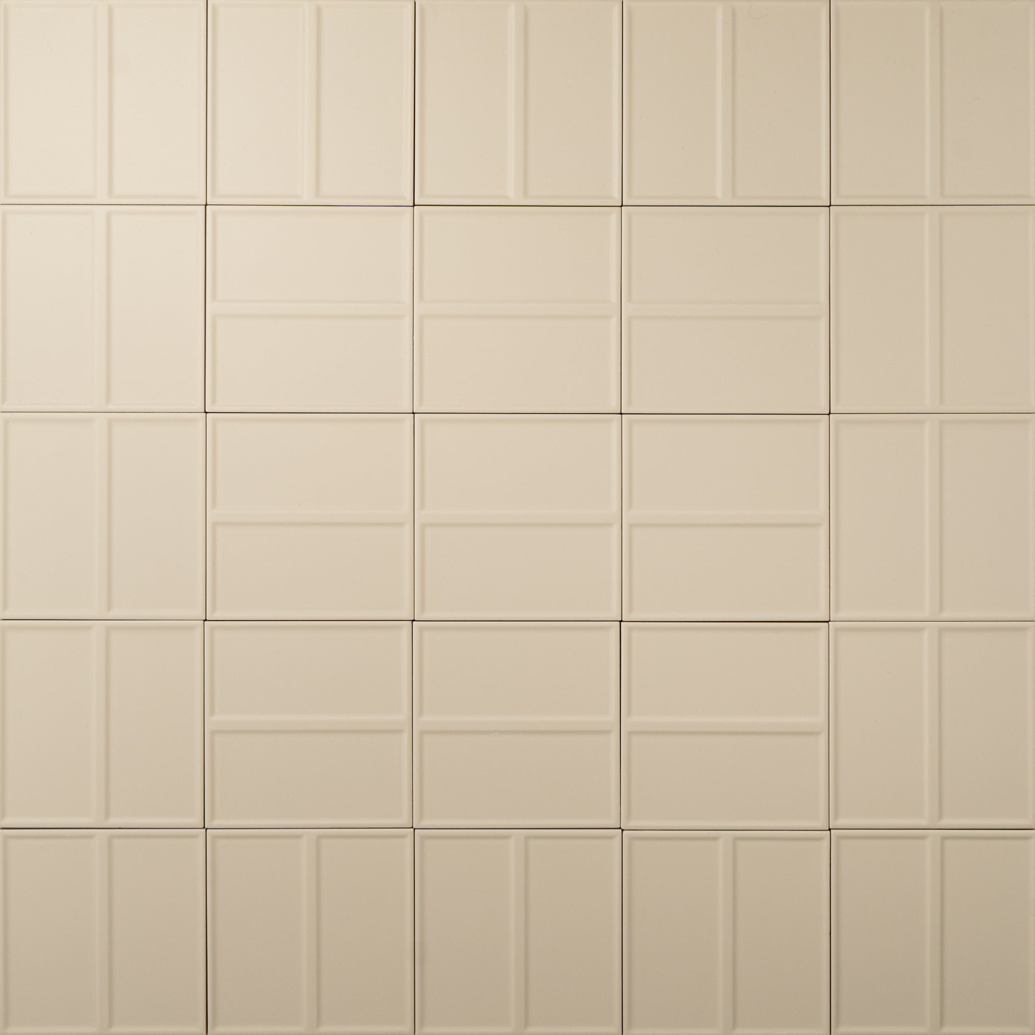 Macaron Domino Almond Butter 5x5 Matte Ceramic Tile - Cemento Collection