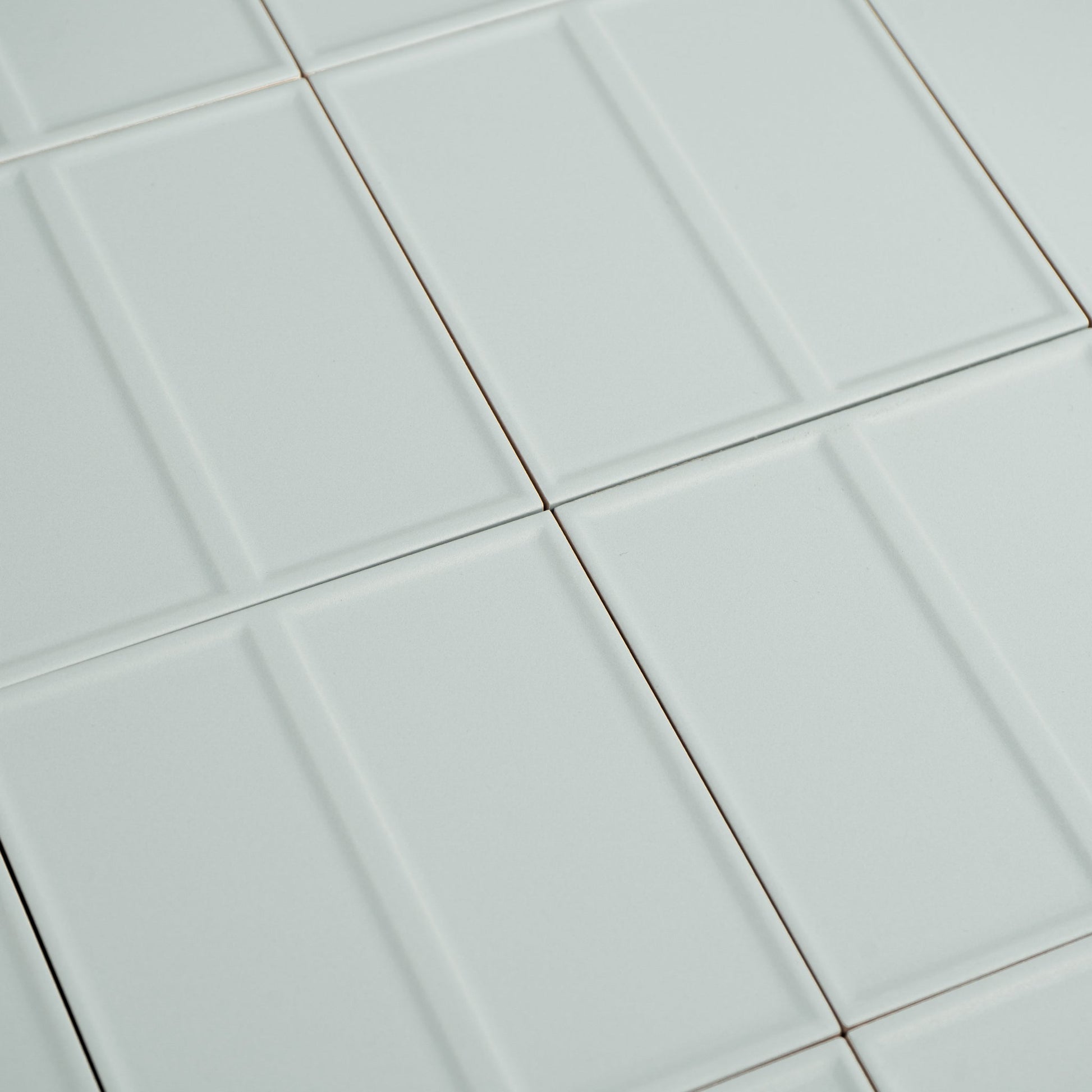 Macaron Domino Blue Cream 5x5 Matte Ceramic Tile - Cemento Collection
