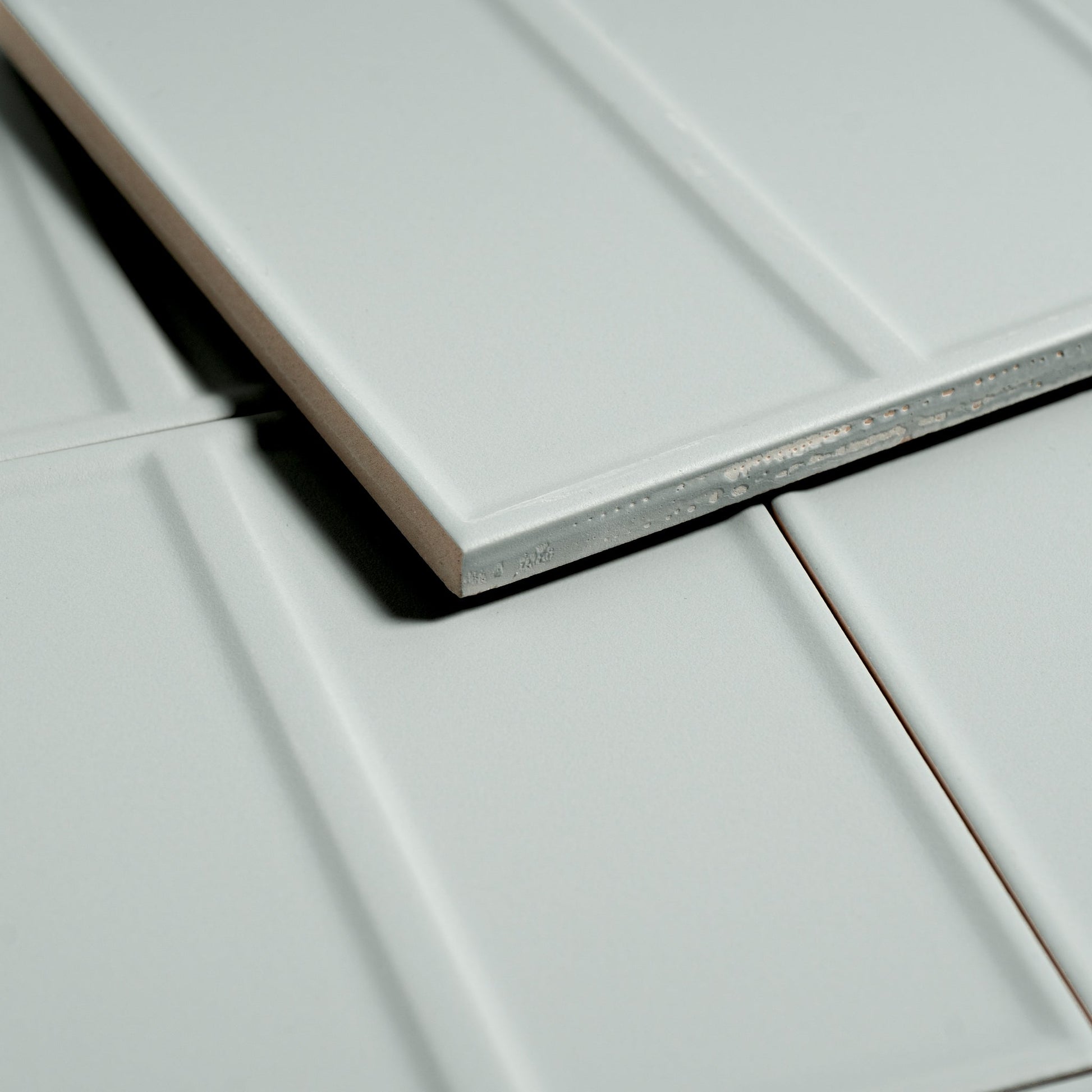 Macaron Domino Blue Cream 5x5 Matte Ceramic Tile - Cemento Collection