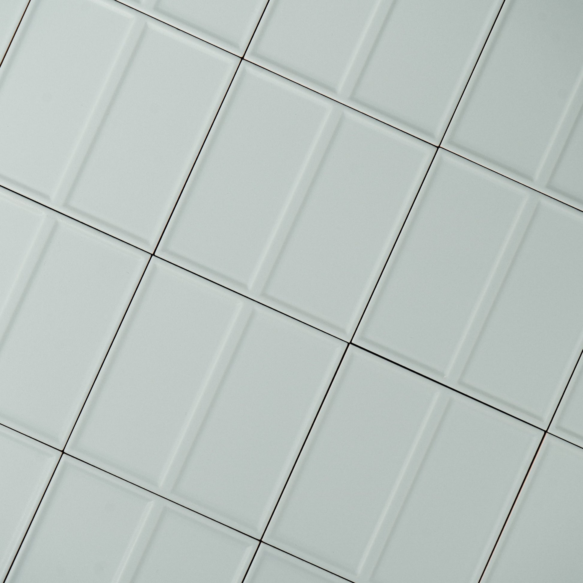 Macaron Domino Blue Cream 5x5 Matte Ceramic Tile - Cemento Collection