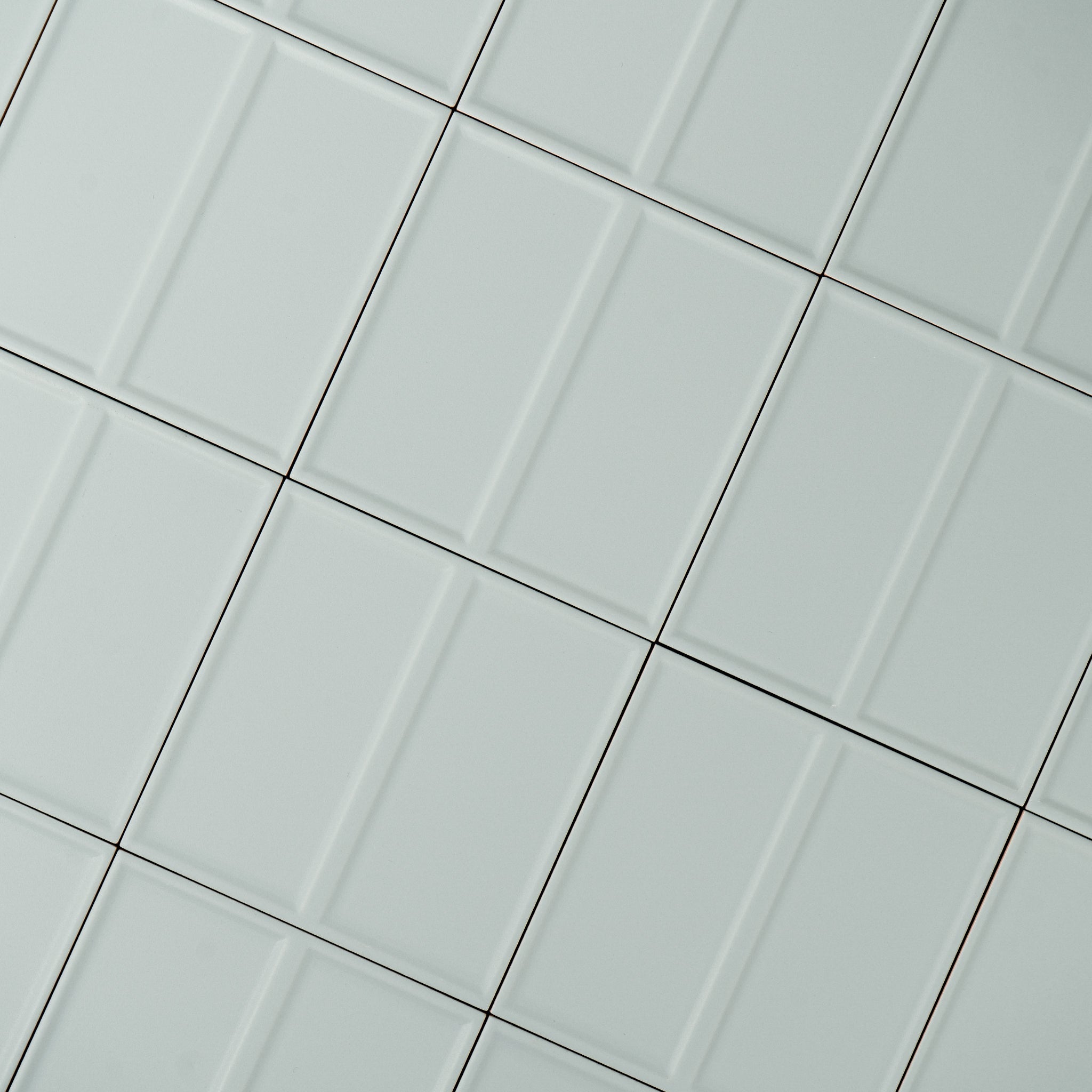 Macaron Domino Blue Cream 5x5 Matte Ceramic Tile - Cemento Collection