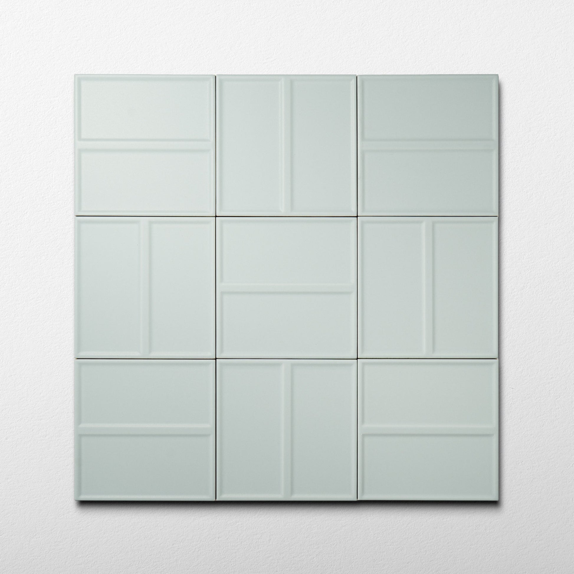 Macaron Domino Blue Cream 5x5 Matte Ceramic Tile - Cemento Collection