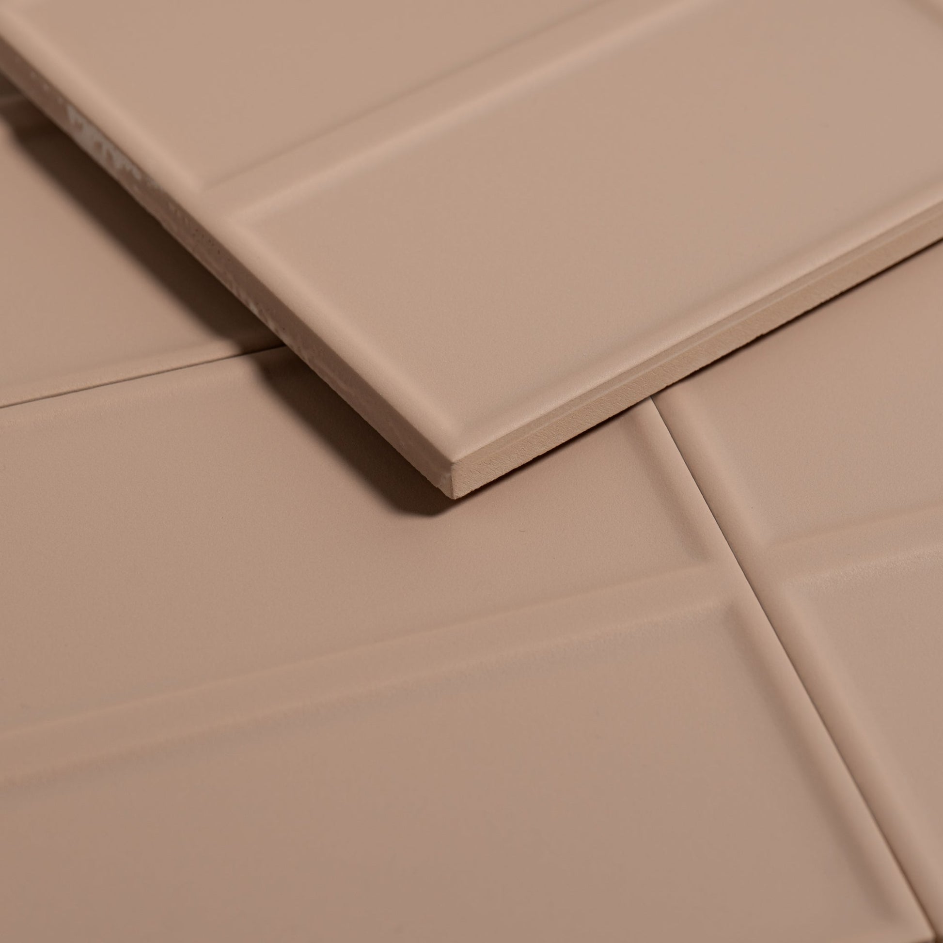 Macaron Domino Blush Toffee 5x5 Matte Ceramic Tile - Cemento Collection