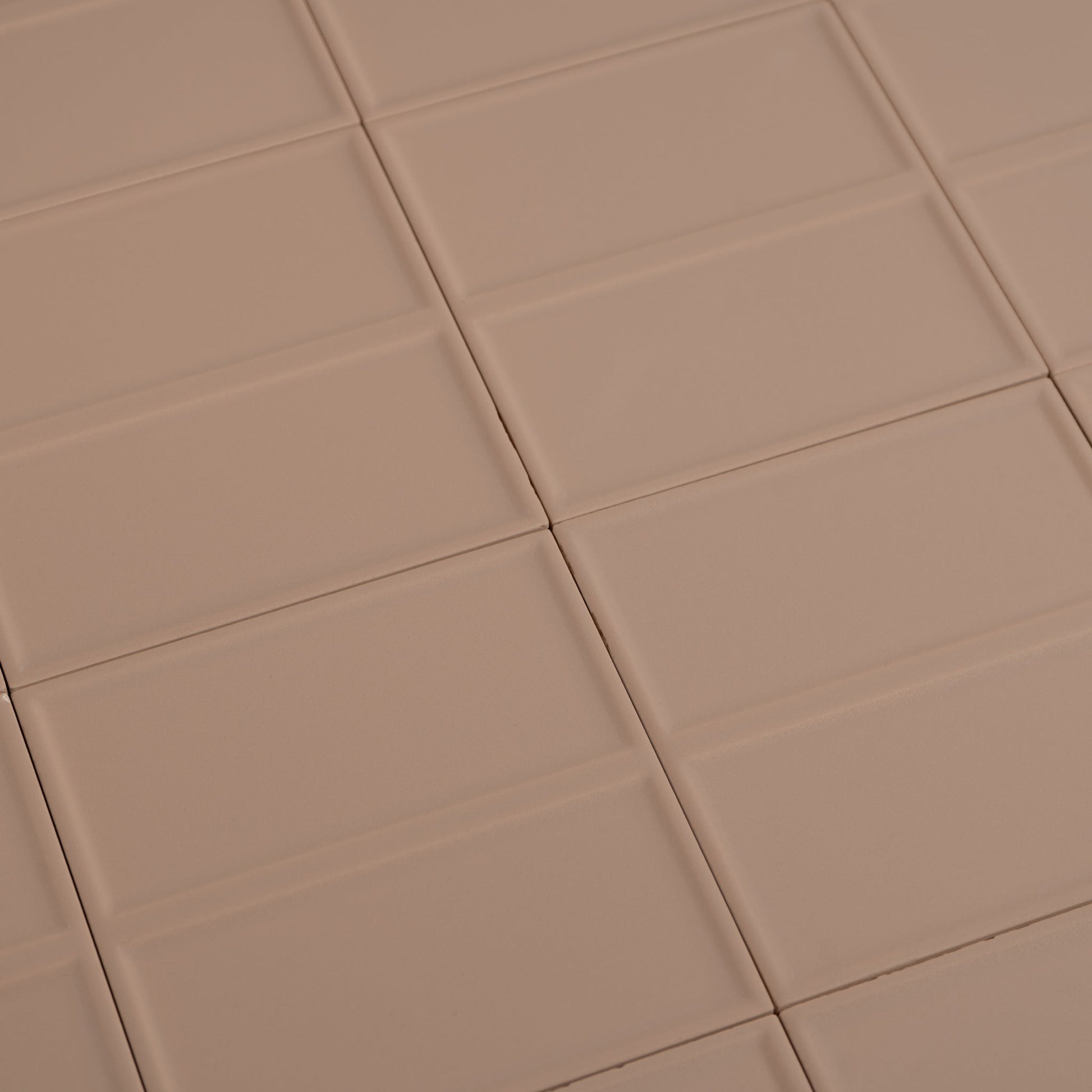 Macaron Domino Blush Toffee 5x5 Matte Ceramic Tile - Cemento Collection