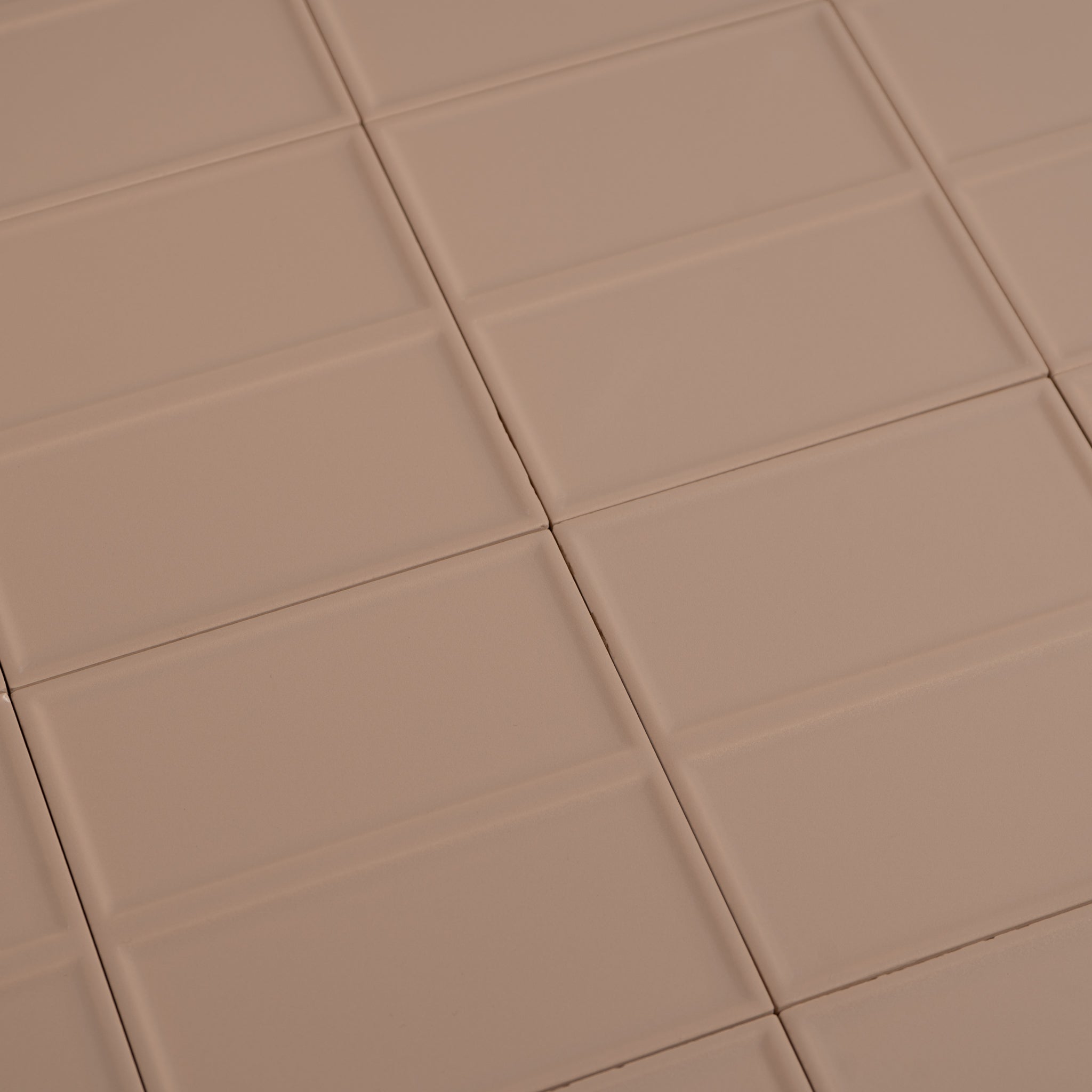 Macaron Domino Blush Toffee 5x5 Matte Ceramic Tile - Cemento Collection