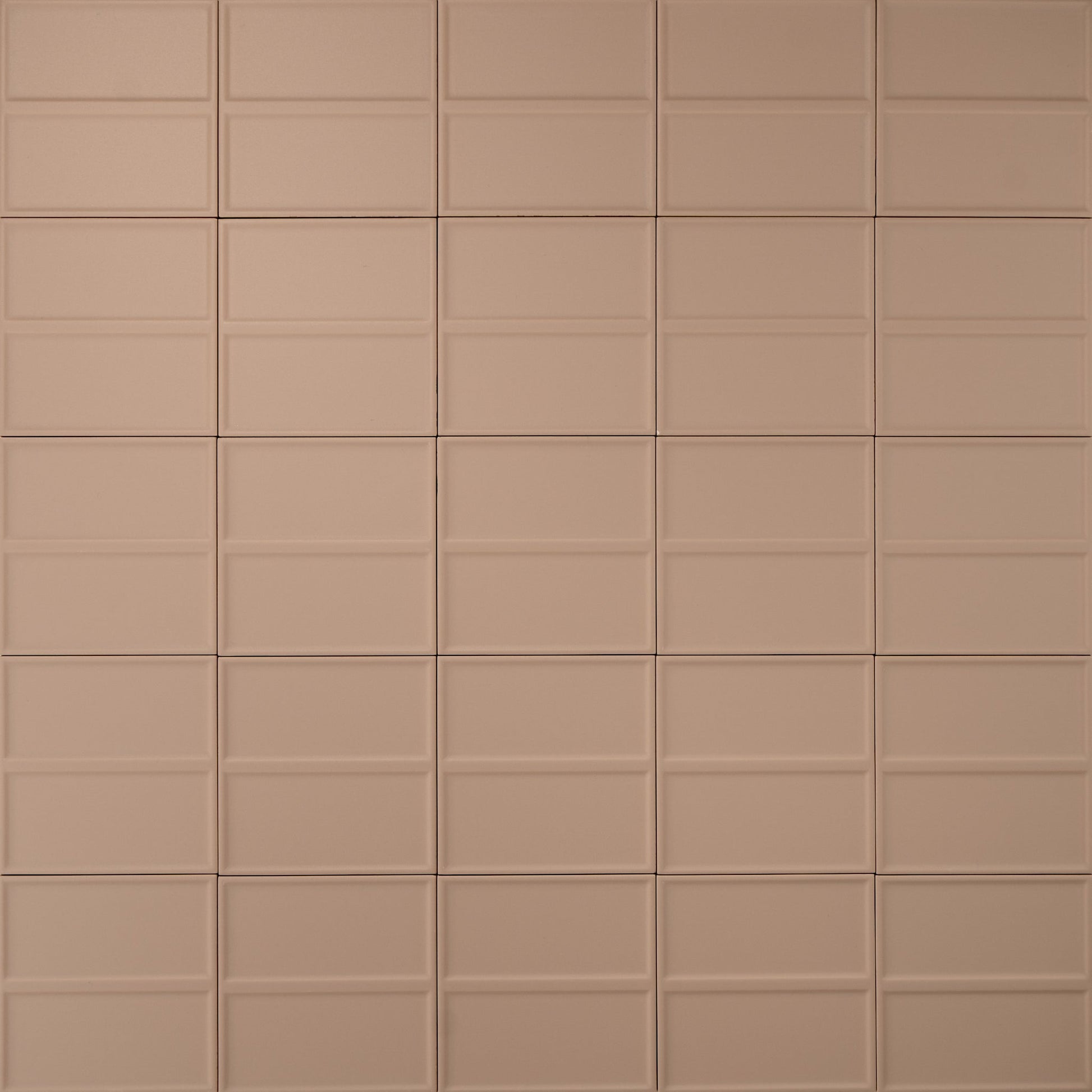 Macaron Domino Blush Toffee 5x5 Matte Ceramic Tile - Cemento Collection