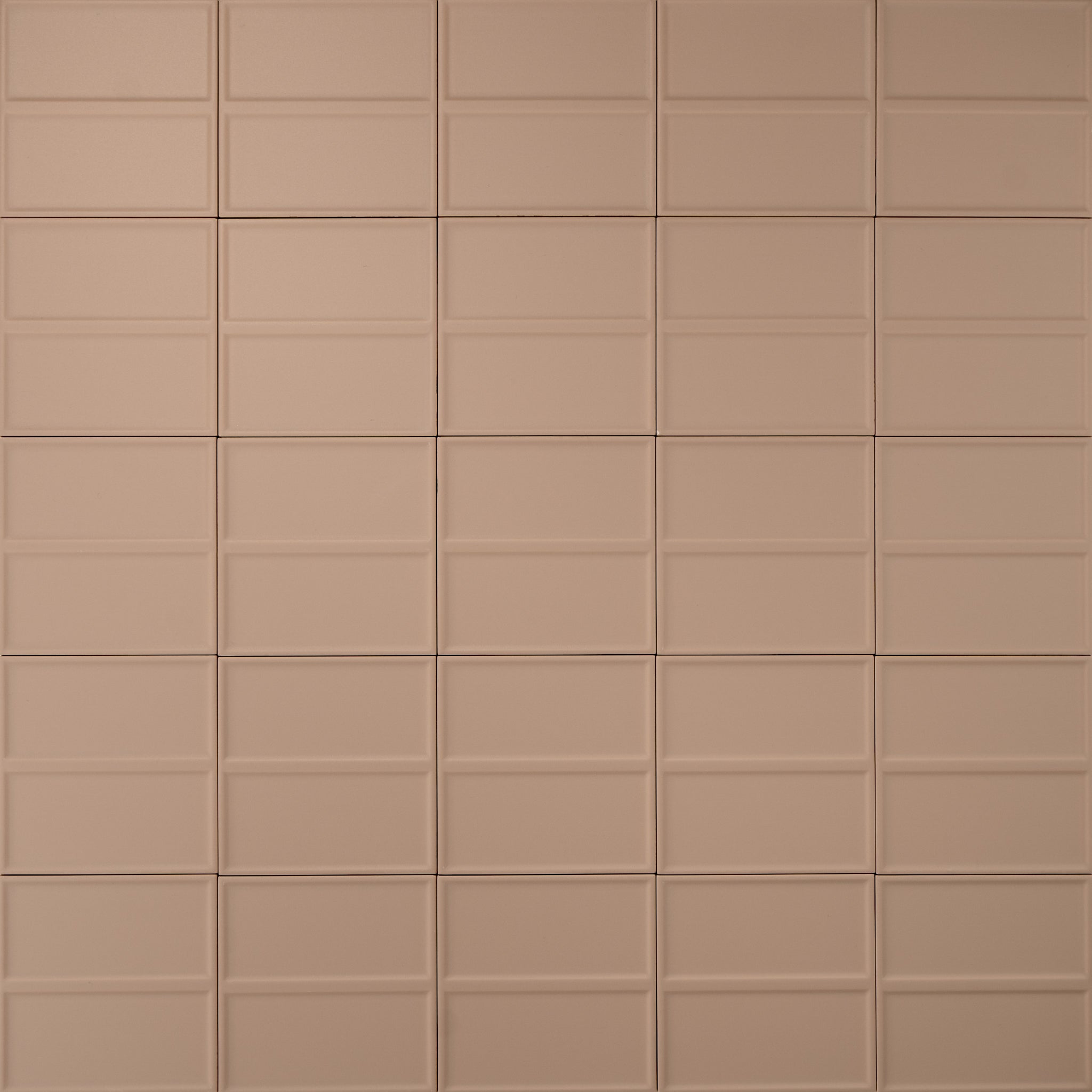 Macaron Domino Blush Toffee 5x5 Matte Ceramic Tile - Cemento Collection