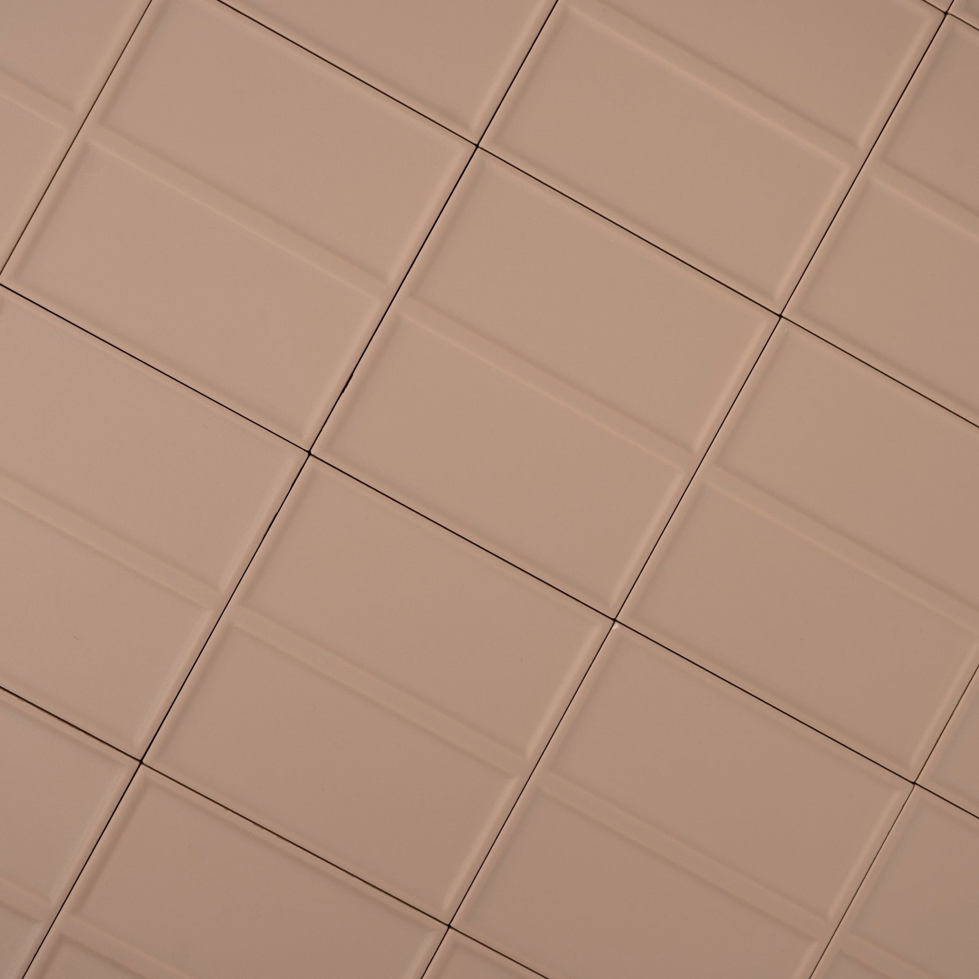 Macaron Domino Blush Toffee 5x5 Matte Ceramic Tile - Cemento Collection