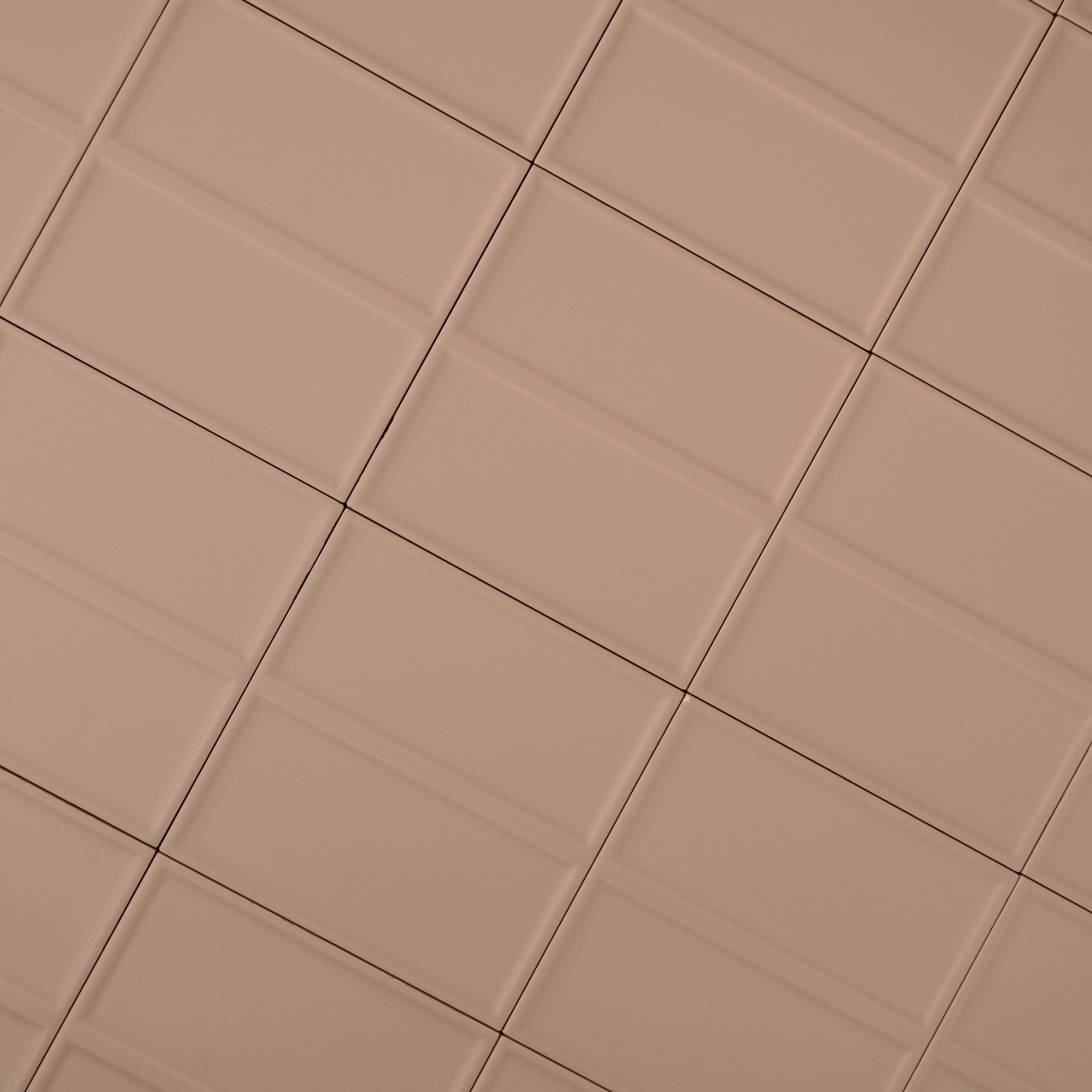 Macaron Domino Blush Toffee 5x5 Matte Ceramic Tile - Cemento Collection