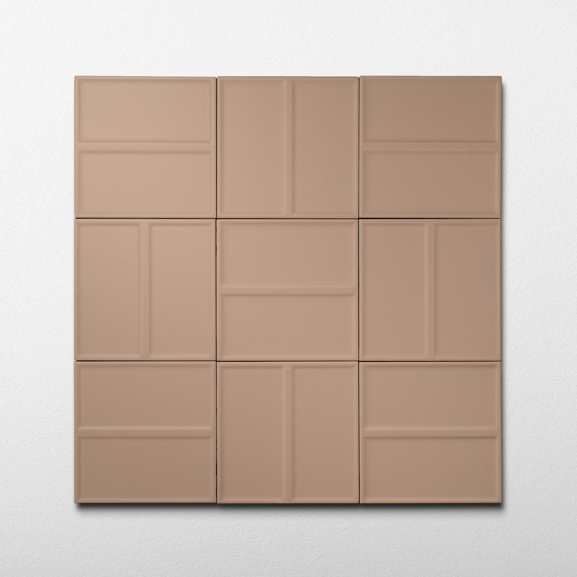 Macaron Domino Blush Toffee 5x5 Matte Ceramic Tile - Cemento Collection