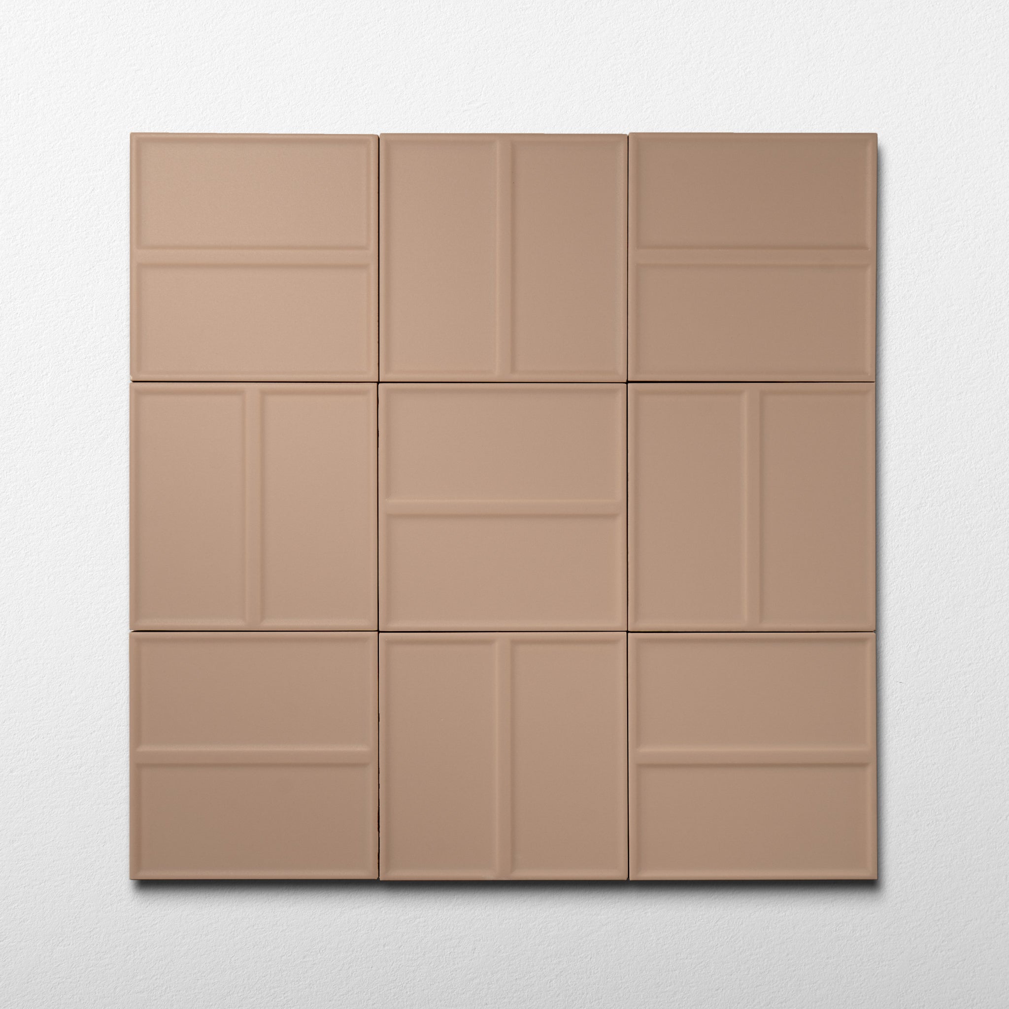 Macaron Domino Blush Toffee 5x5 Matte Ceramic Tile - Cemento Collection