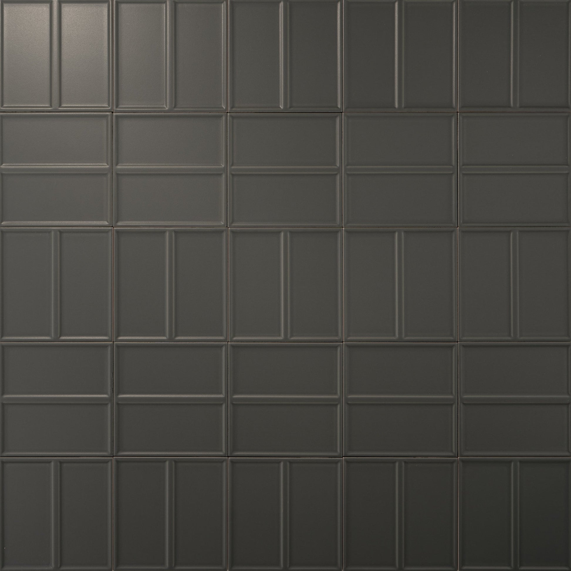 Macaron Domino Cocoa Ash 5x5 Matte Ceramic Tile - Cemento Collection