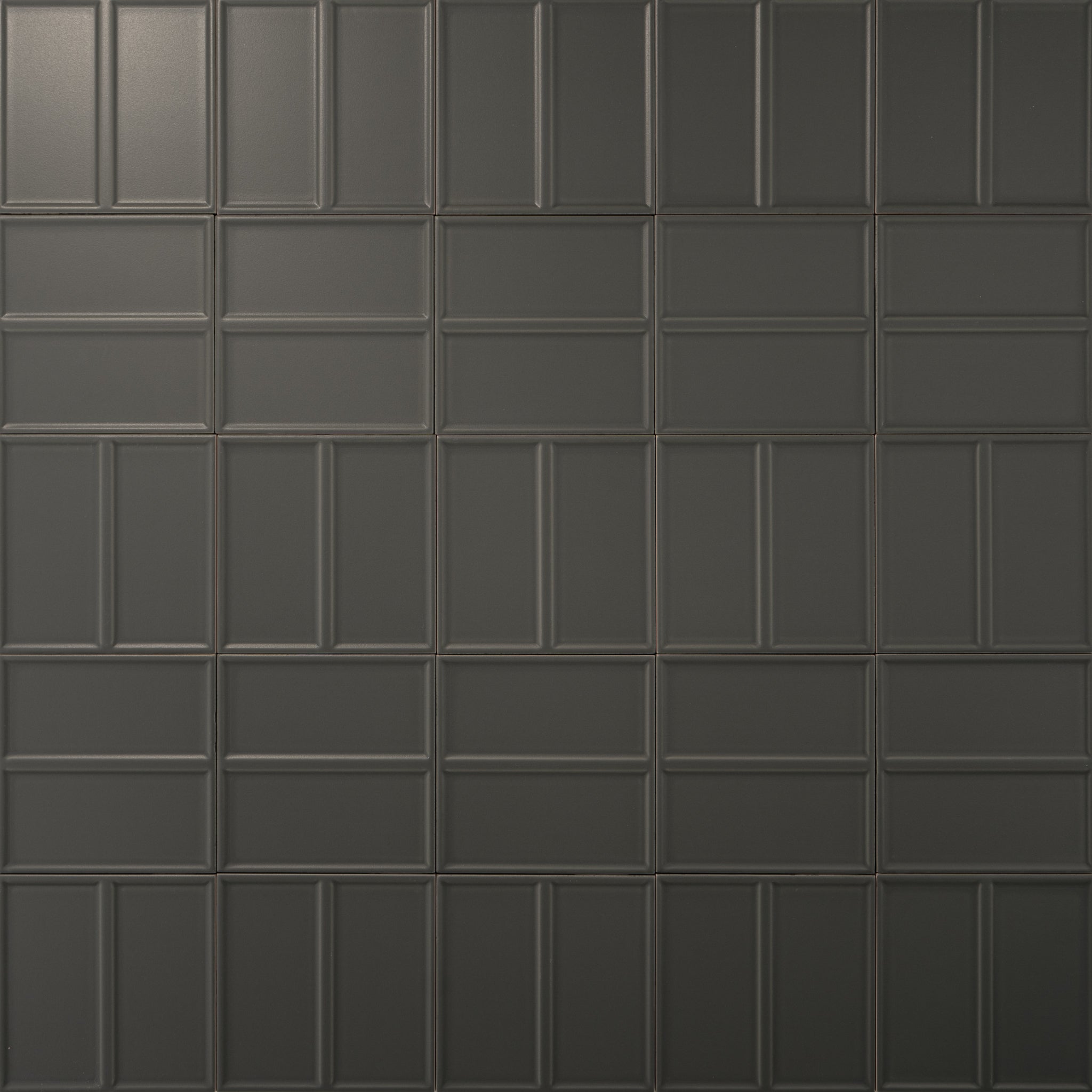 Macaron Domino Cocoa Ash 5x5 Matte Ceramic Tile - Cemento Collection