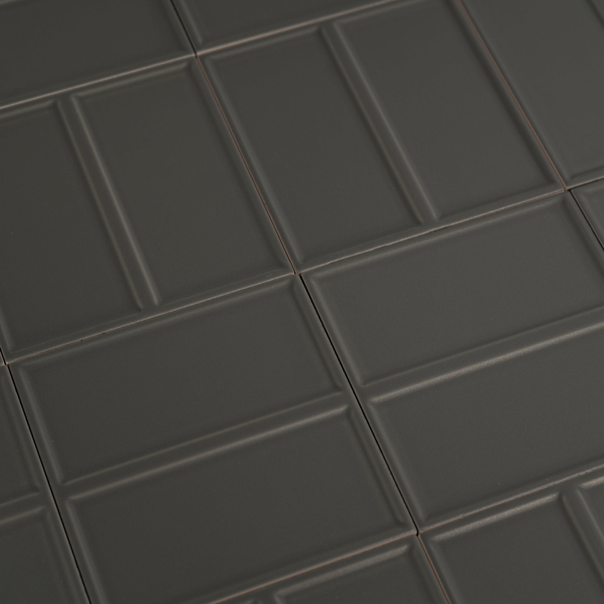 Macaron Domino Cocoa Ash 5x5 Matte Ceramic Tile - Cemento Collection