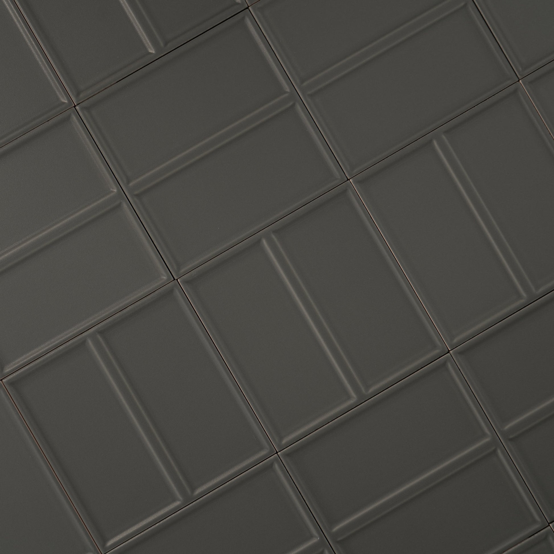 Macaron Domino Cocoa Ash 5x5 Matte Ceramic Tile - Cemento Collection