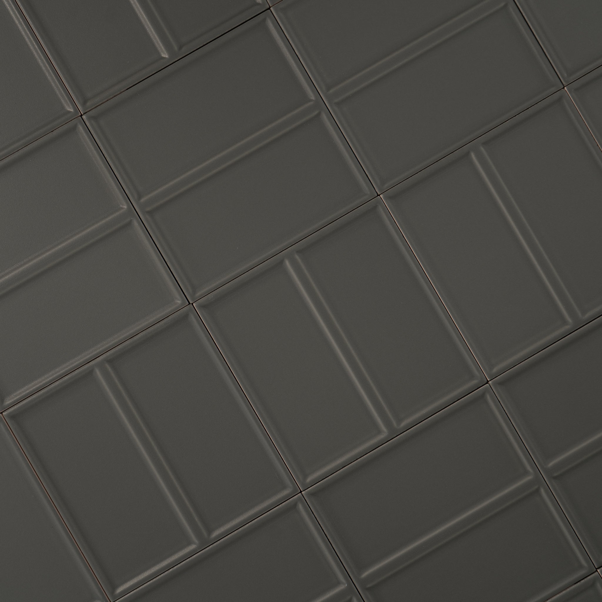 Macaron Domino Cocoa Ash 5x5 Matte Ceramic Tile - Cemento Collection