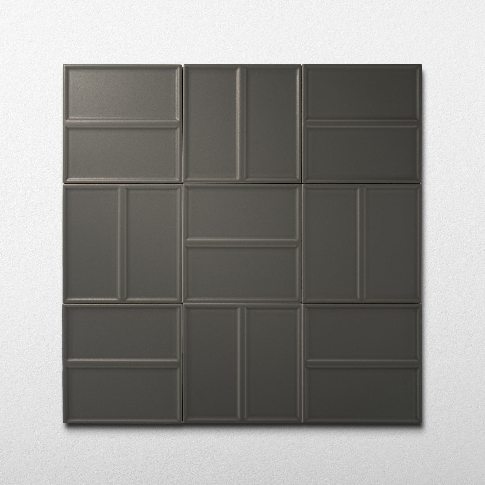 Macaron Domino Cocoa Ash 5x5 Matte Ceramic Tile - Cemento Collection