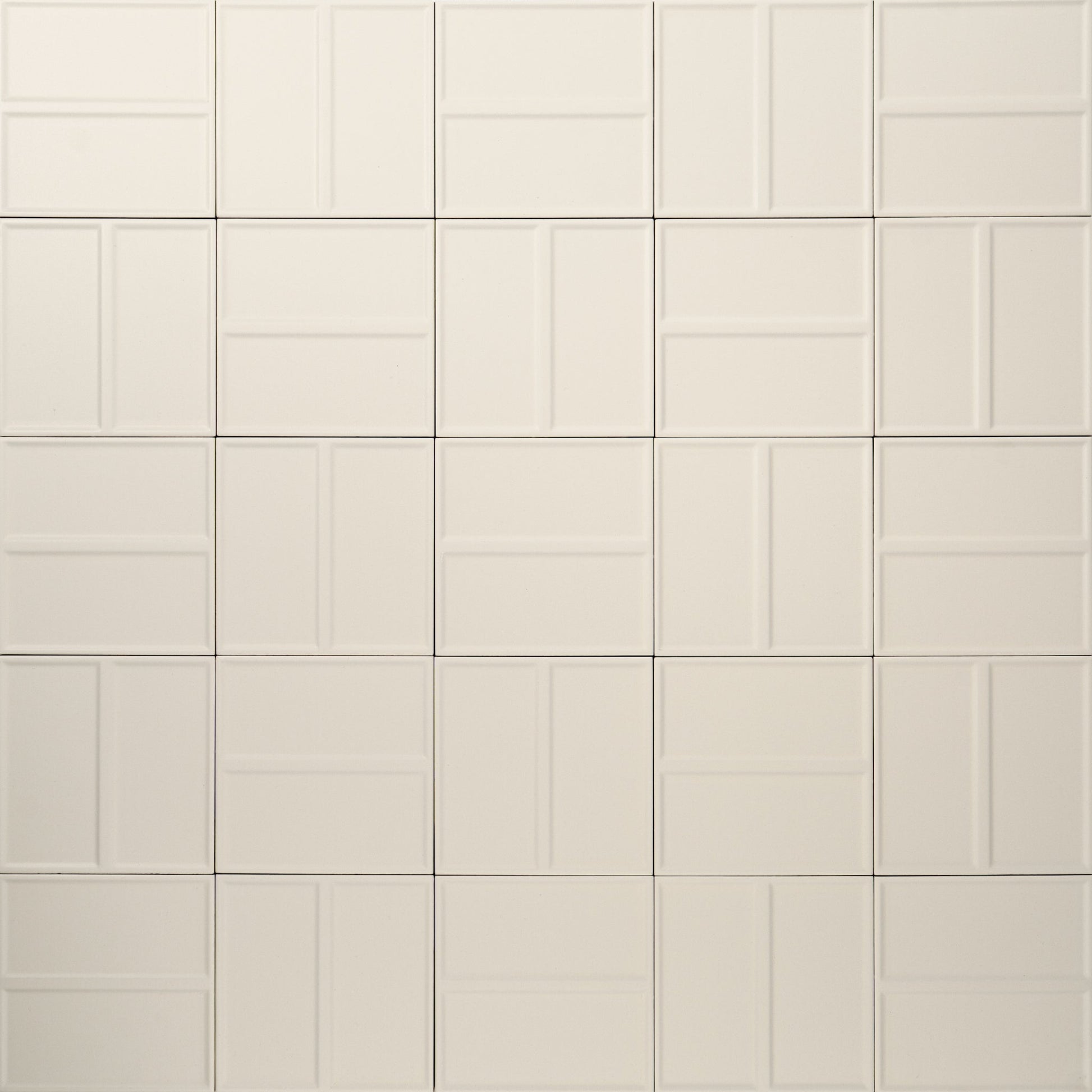 Macaron Domino Coconut Flake 5x5 Matte Ceramic Tile - Cemento Collection