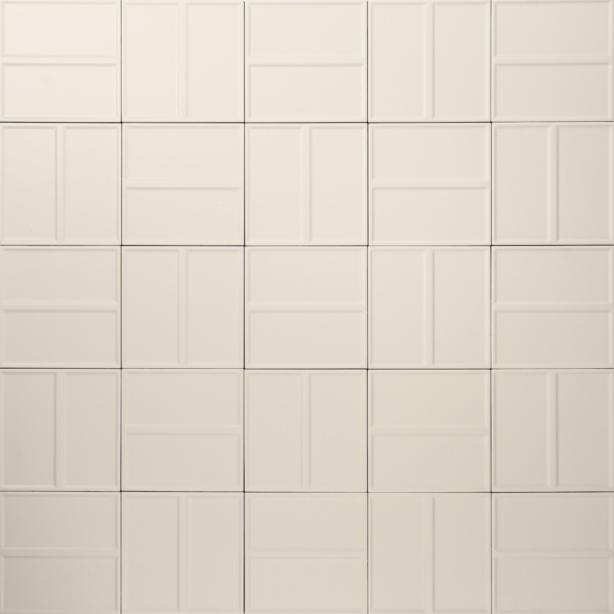 Macaron Domino Coconut Flake 5x5 Matte Ceramic Tile - Cemento Collection