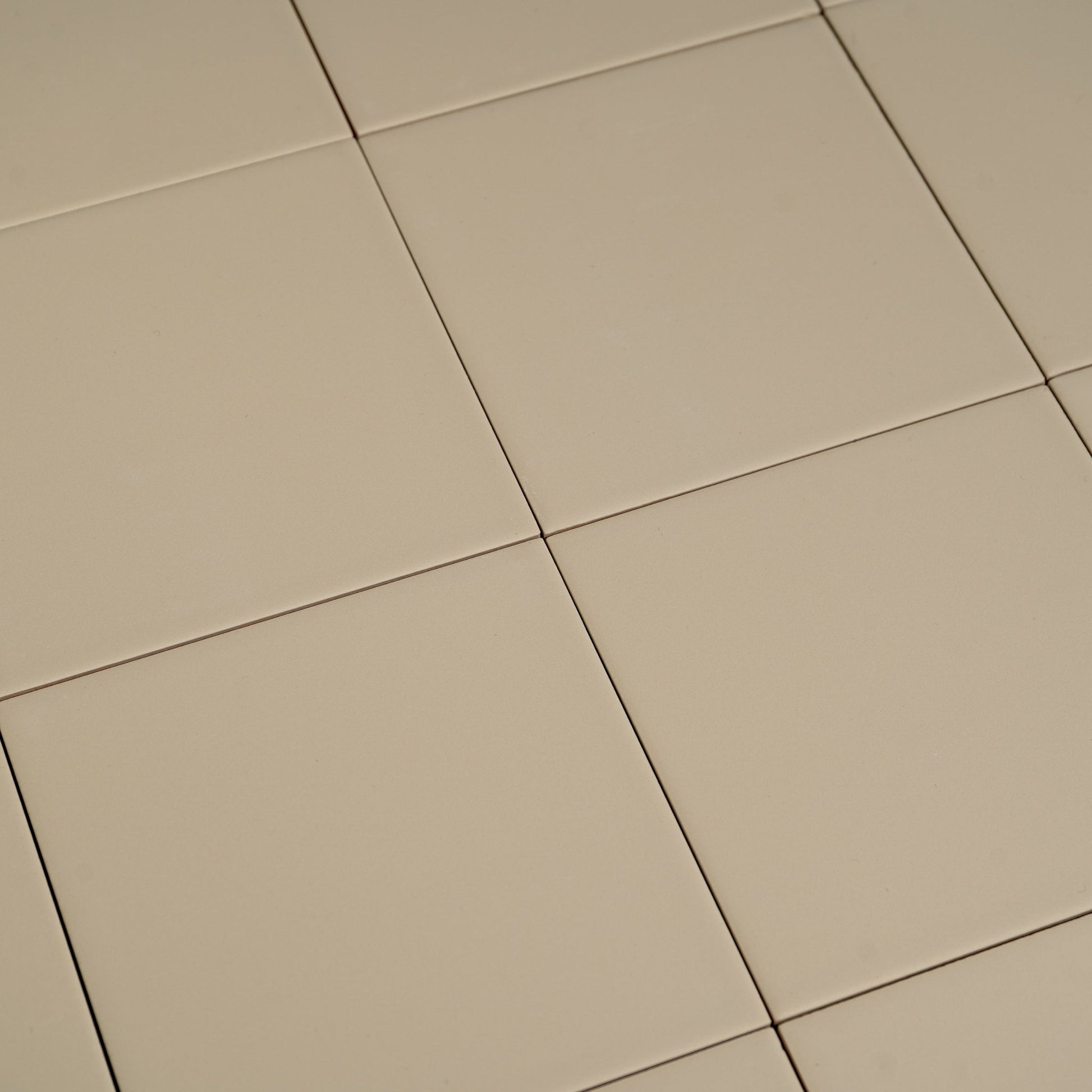 Macaron Flat Almond Butter 5x5 Matte Ceramic Tile - Cemento Collection