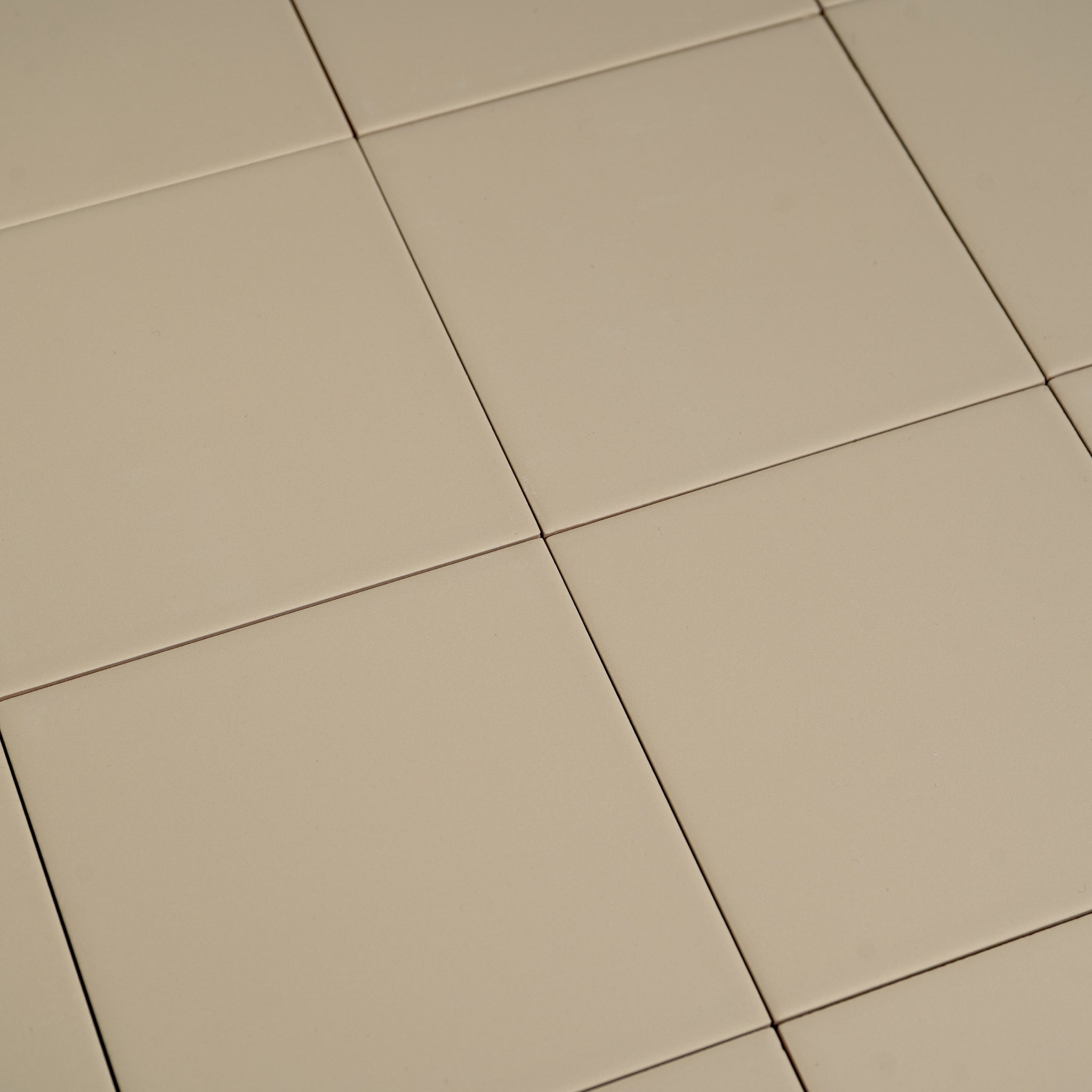 Macaron Flat Almond Butter 5x5 Matte Ceramic Tile - Cemento Collection