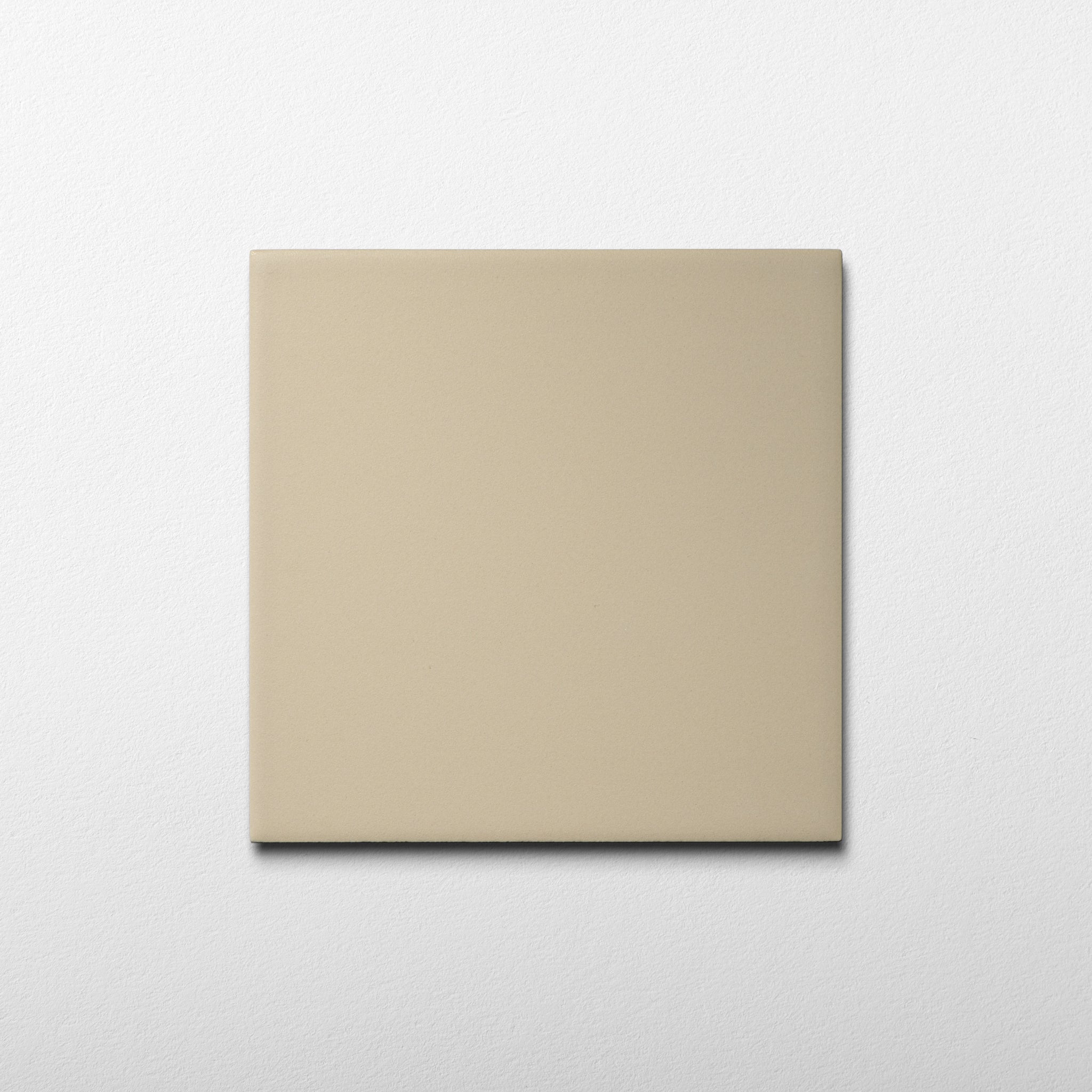 Macaron Flat Almond Butter 5x5 Matte Ceramic Tile - Cemento Collection