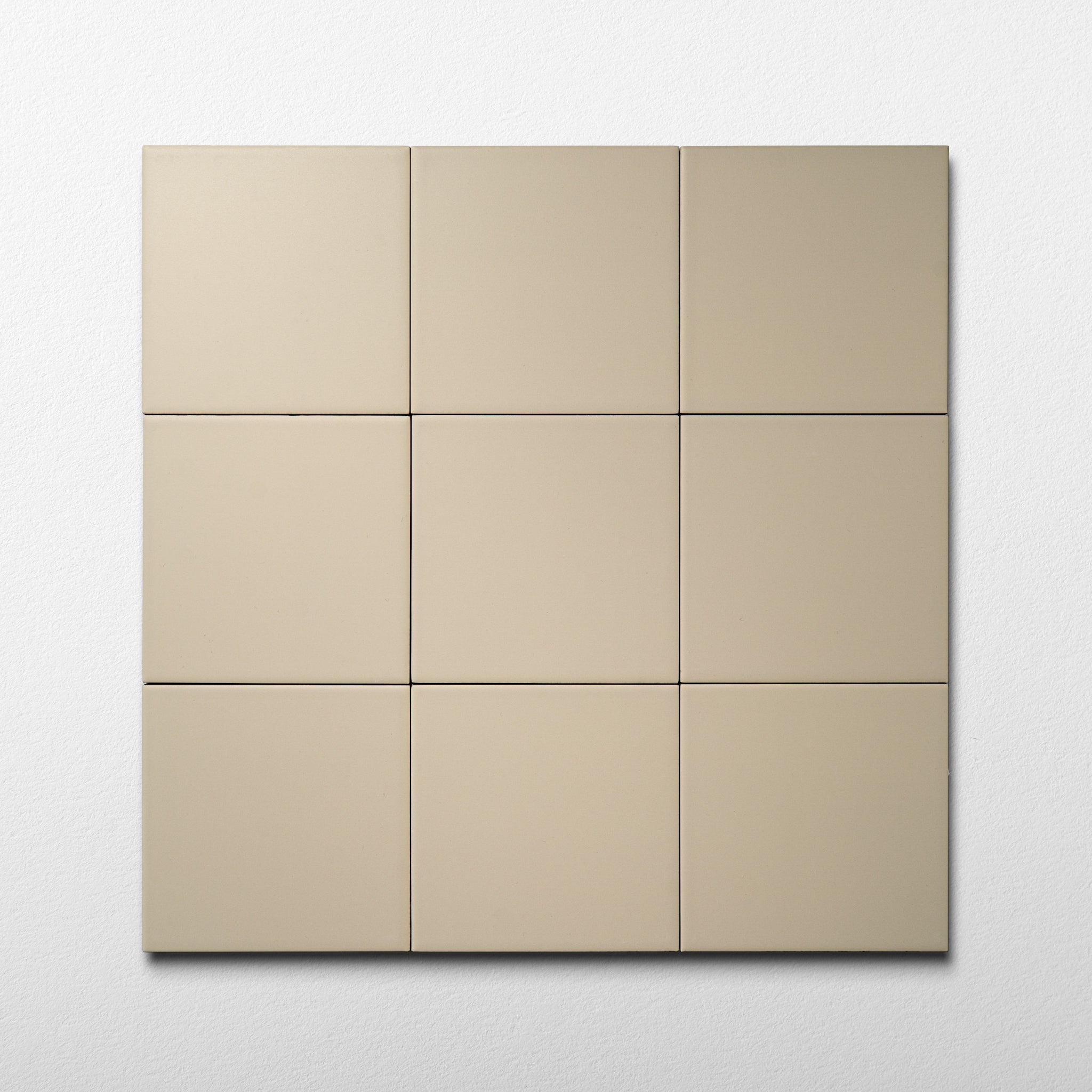 Macaron Flat Almond Butter 5x5 Matte Ceramic Tile - Cemento Collection