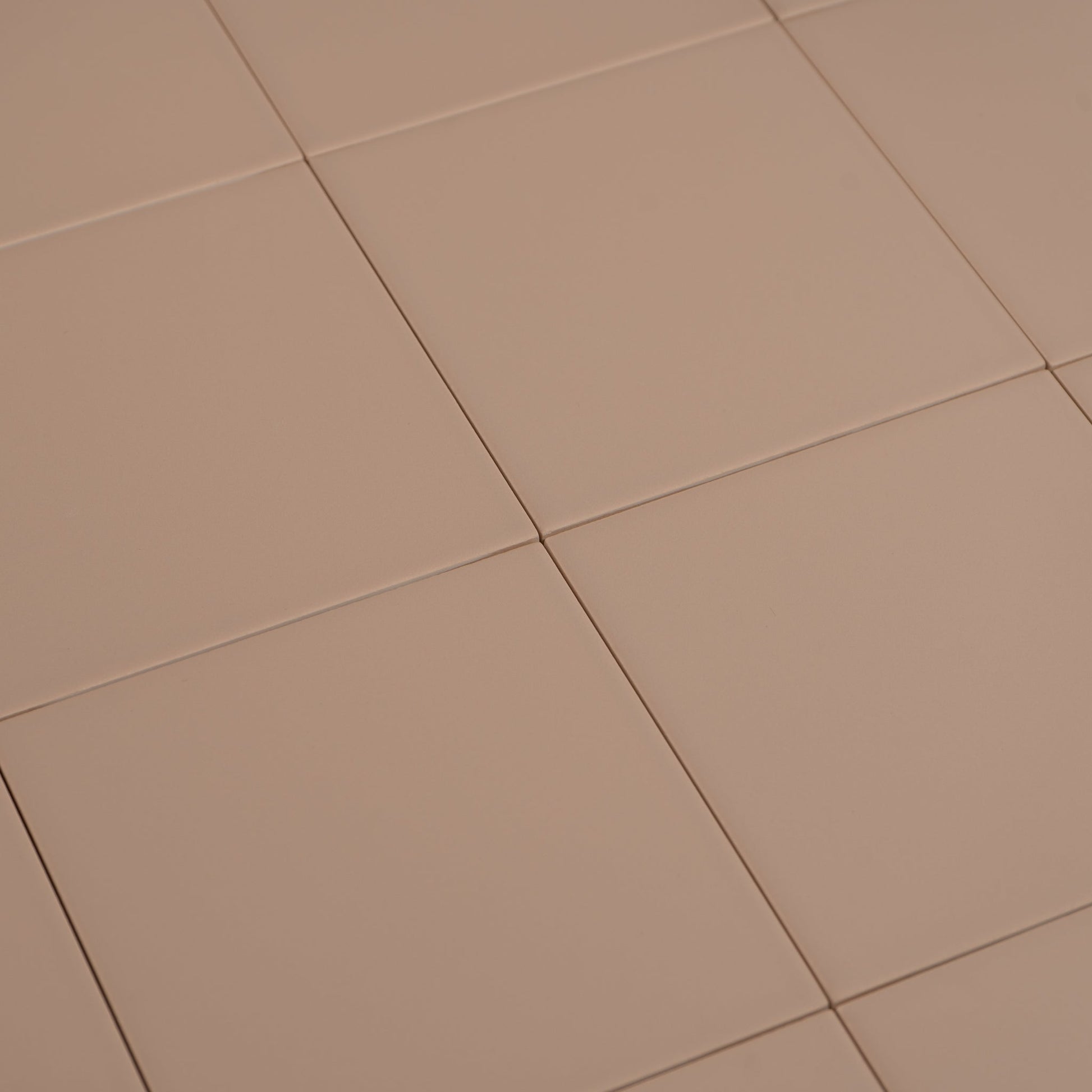 Macaron Flat Blush Toffee 5x5 Matte Ceramic Tile - Cemento Collection