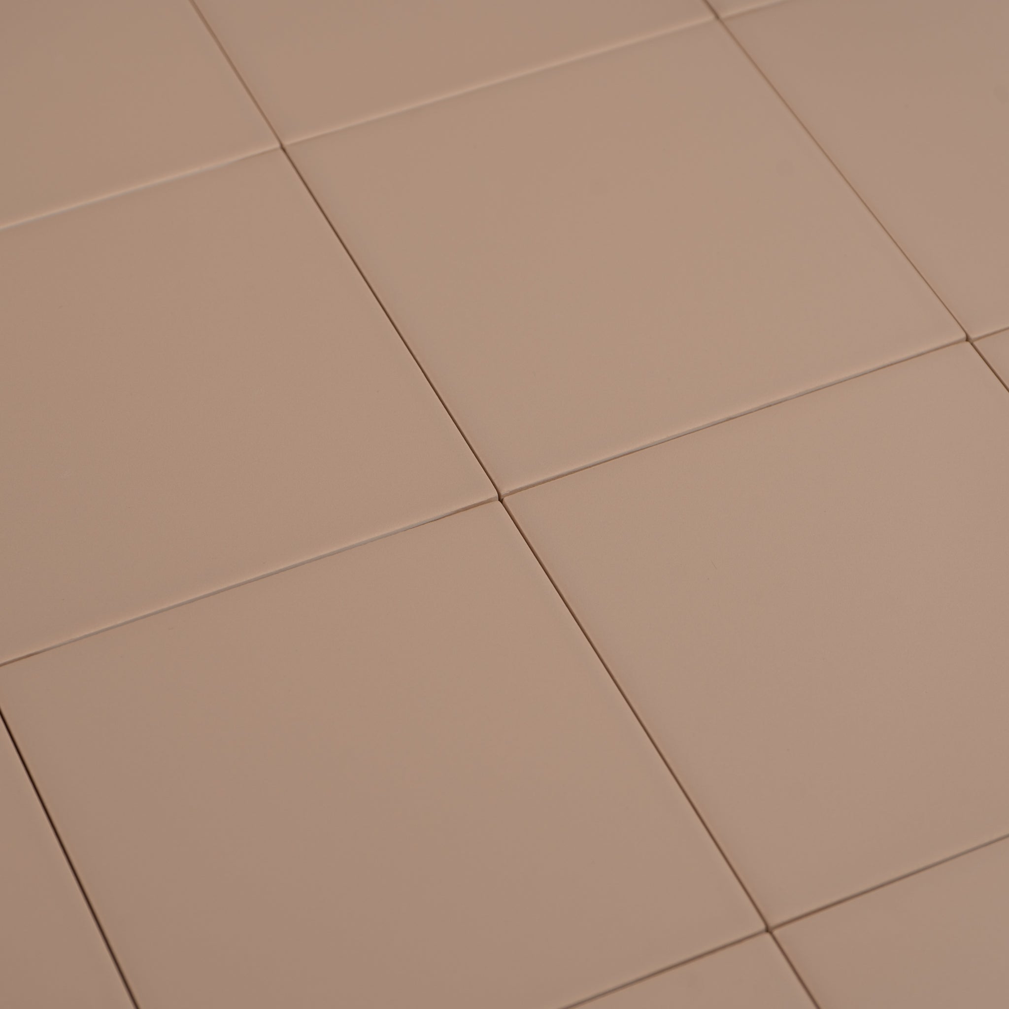 Macaron Flat Blush Toffee 5x5 Matte Ceramic Tile - Cemento Collection