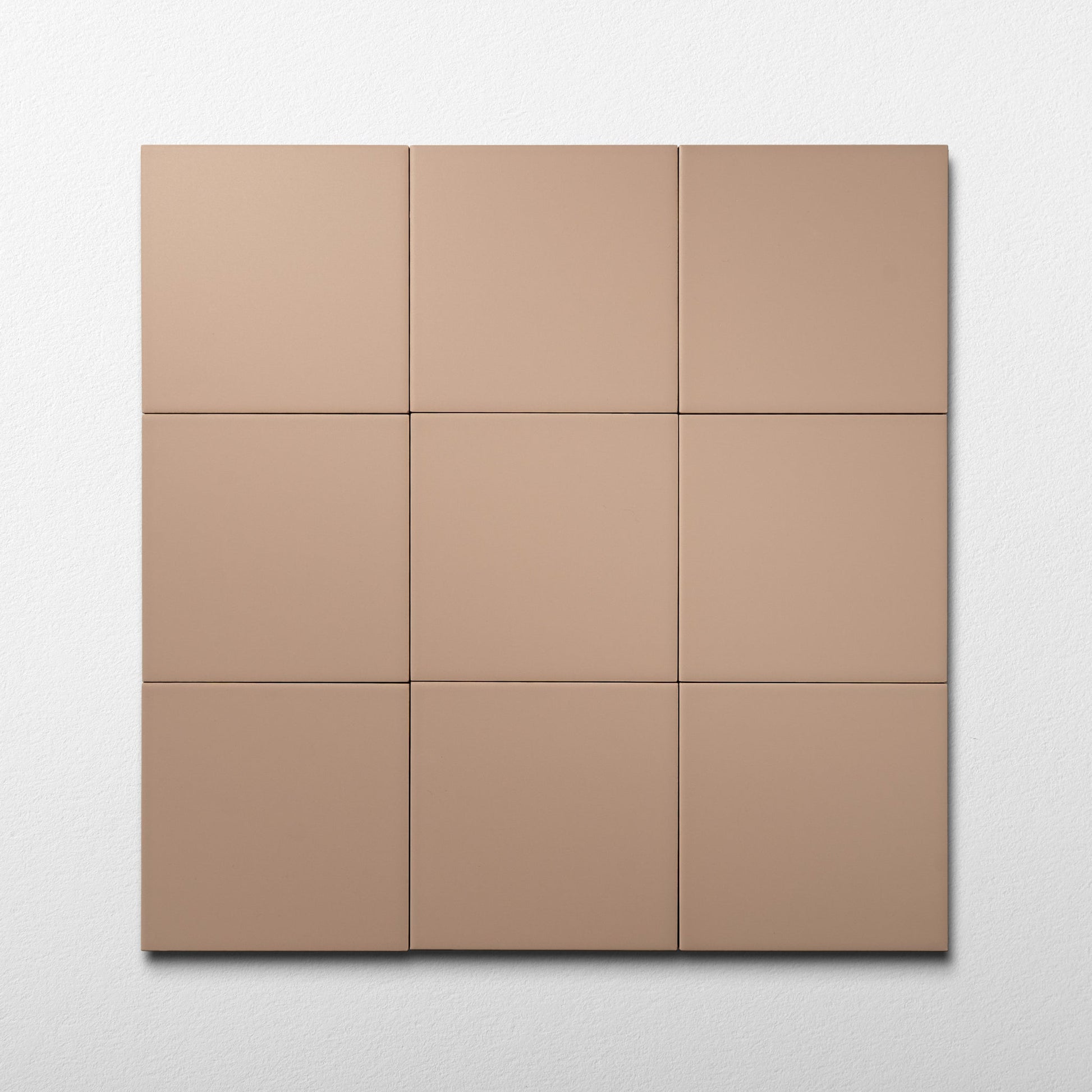 Macaron Flat Blush Toffee 5x5 Matte Ceramic Tile - Cemento Collection