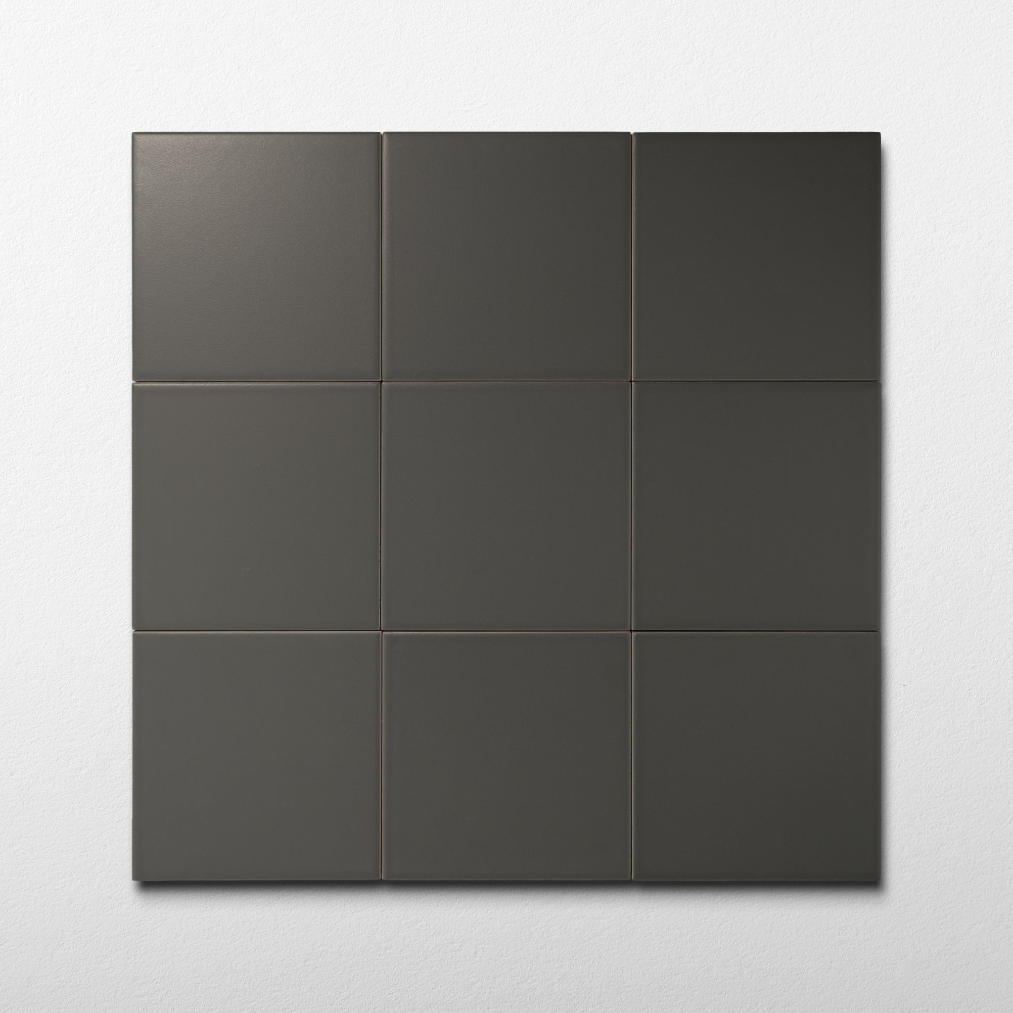 Macaron Flat Cocoa Ash 5x5 Matte Ceramic Tile - Cemento Collection