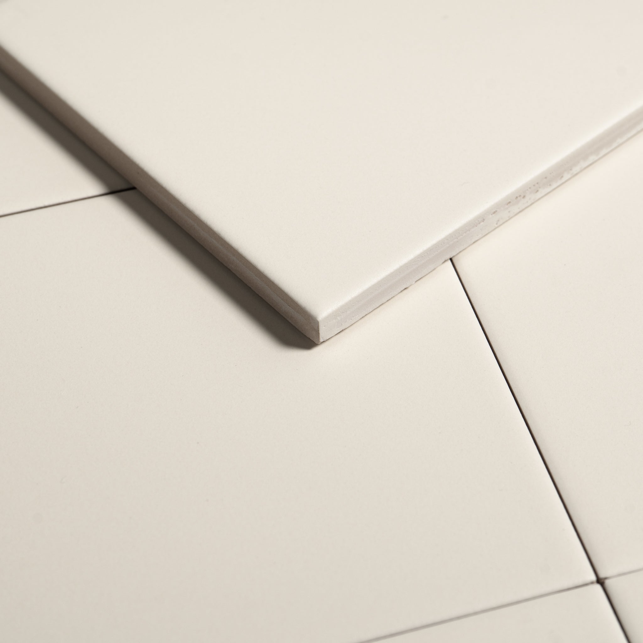 Macaron Flat Coconut Flake 5x5 Matte Ceramic Tile - Cemento Collection