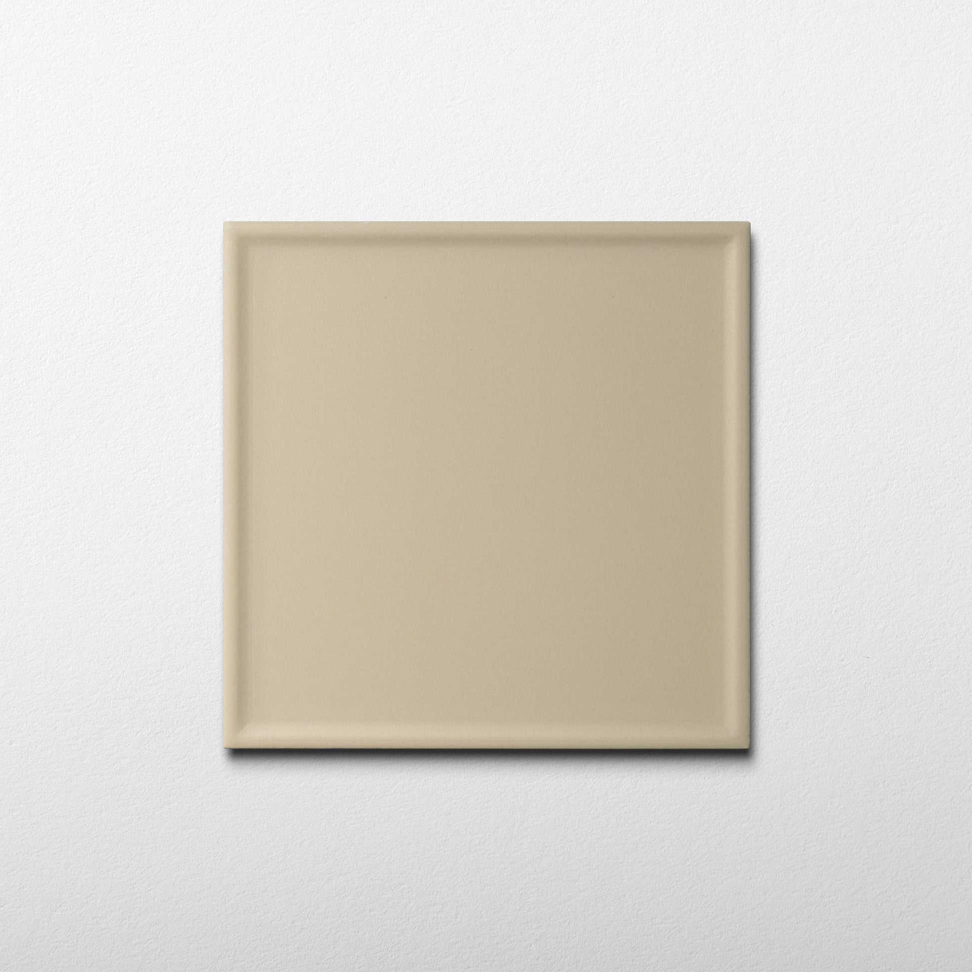 Macaron Pressed Almond Butter 5x5 Matte Ceramic Tile - Cemento Collection