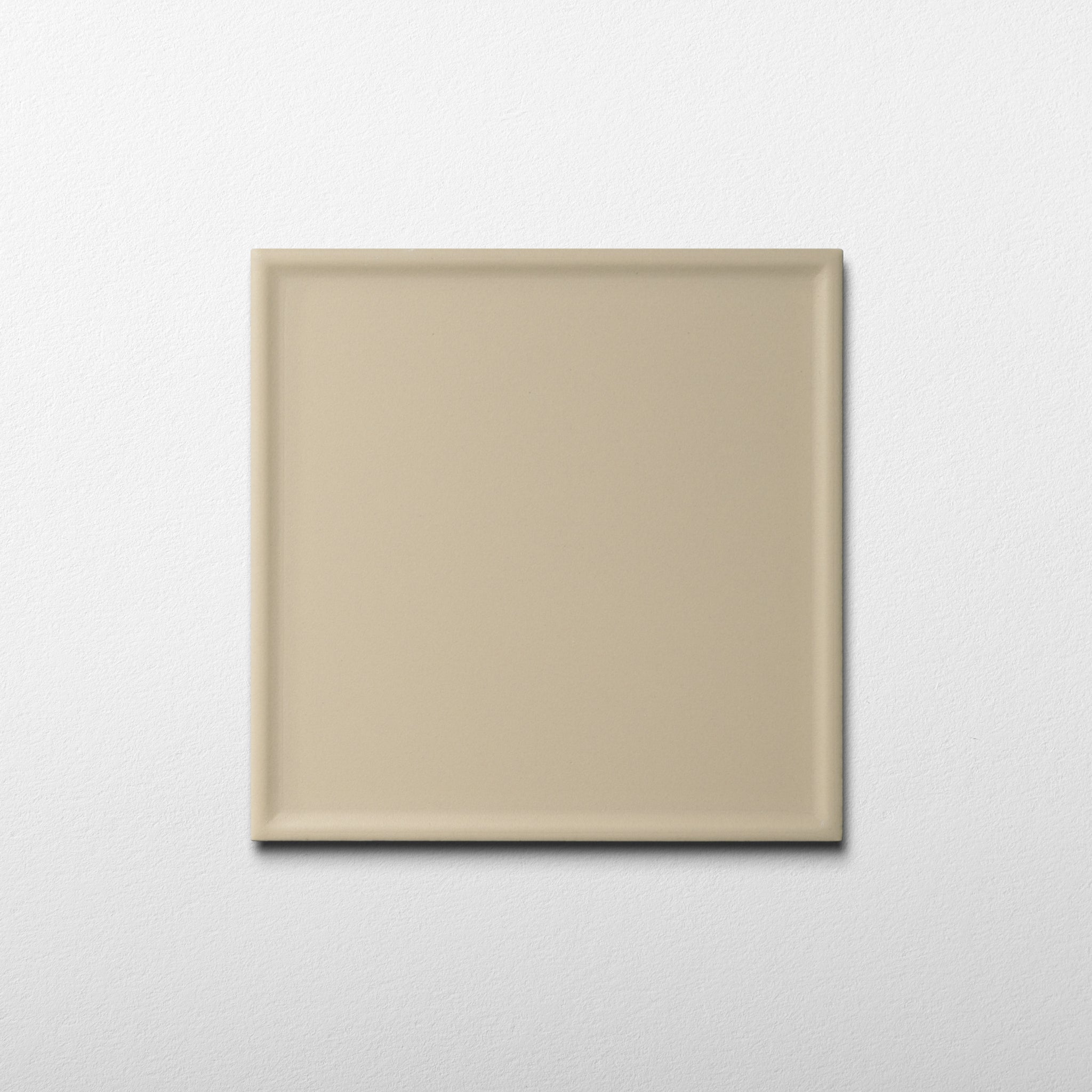 Macaron Pressed Almond Butter 5x5 Matte Ceramic Tile - Cemento Collection