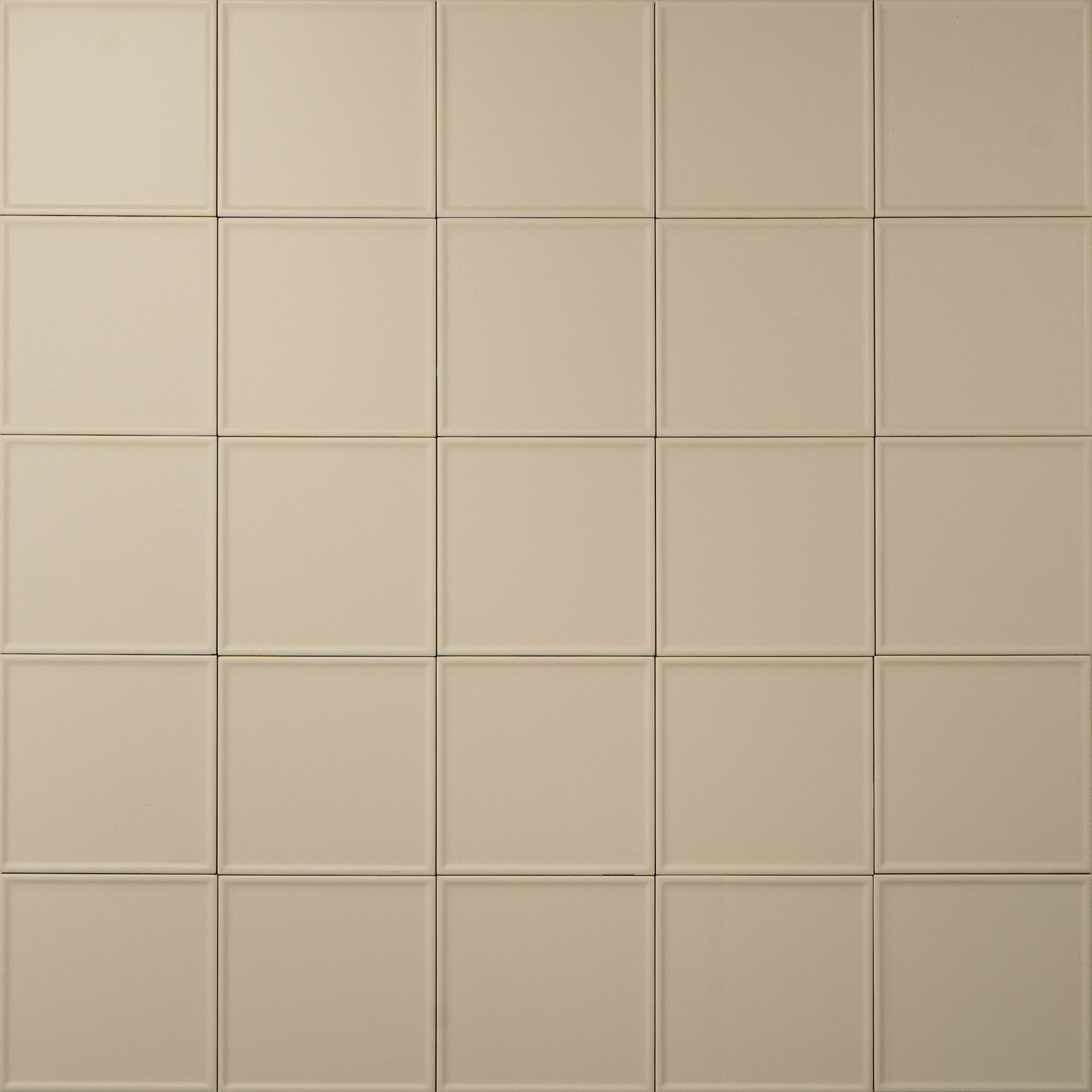 Macaron Pressed Almond Butter 5x5 Matte Ceramic Tile - Cemento Collection