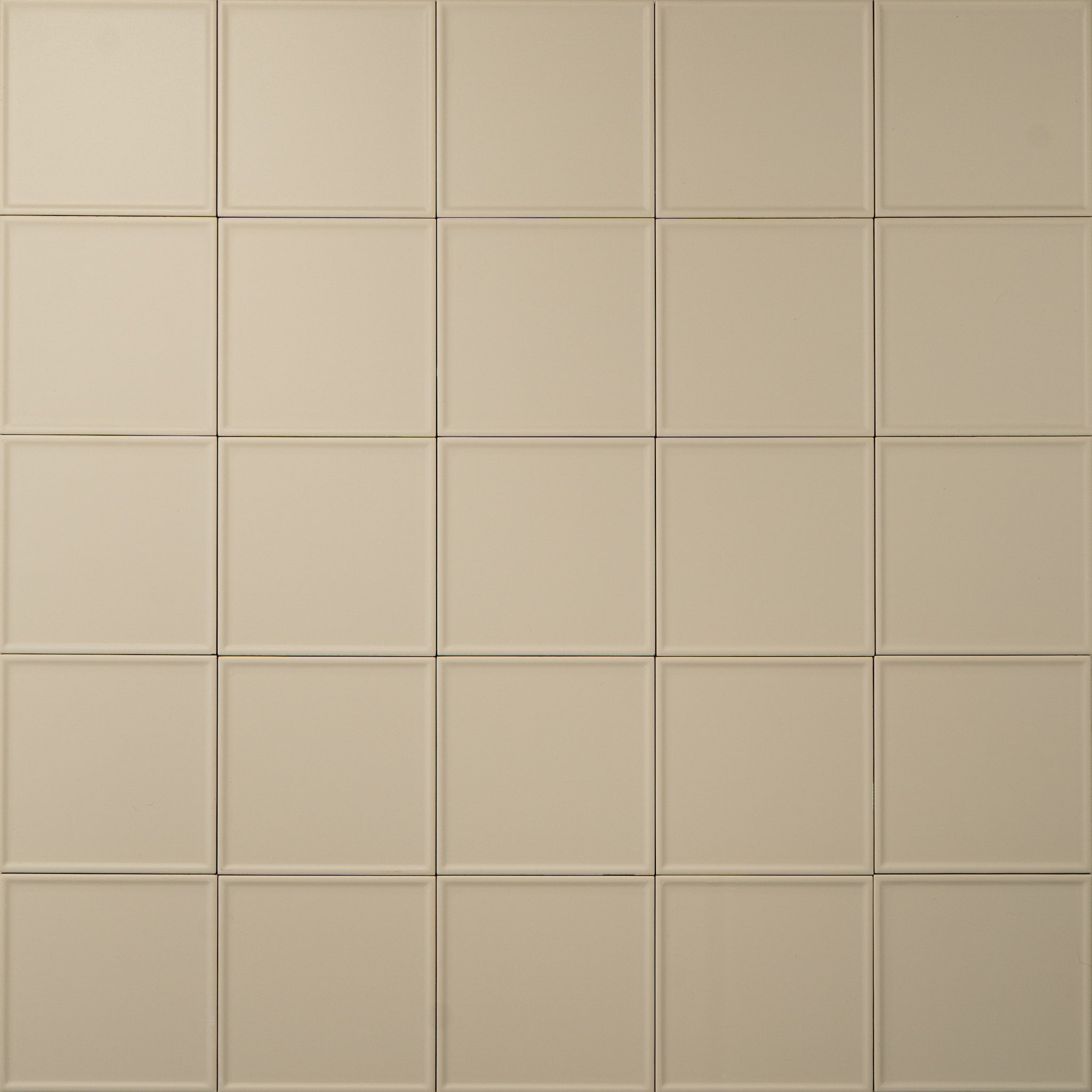 Macaron Pressed Almond Butter 5x5 Matte Ceramic Tile - Cemento Collection