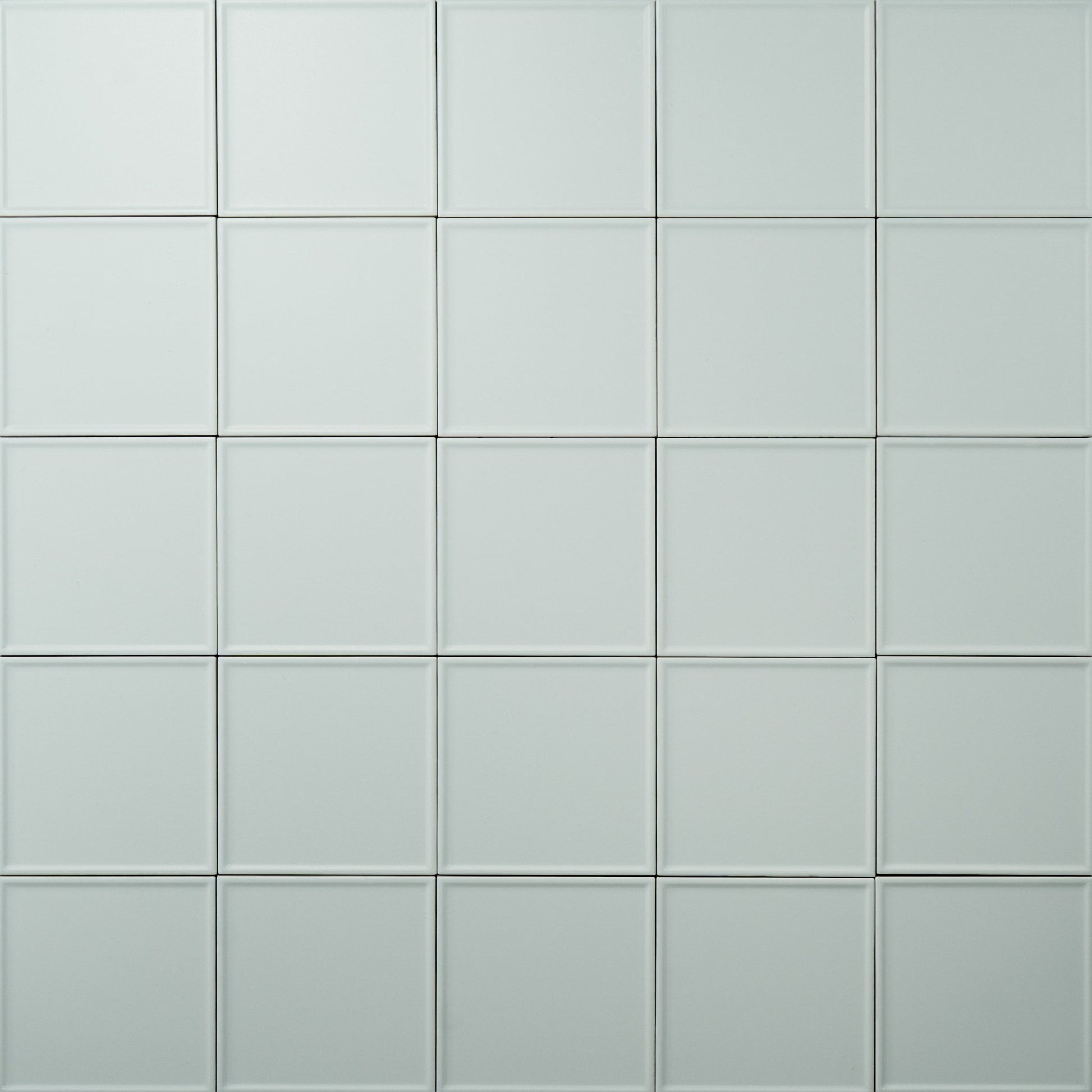 Macaron Pressed Blue Cream 5x5 Matte Ceramic Tile - Cemento Collection